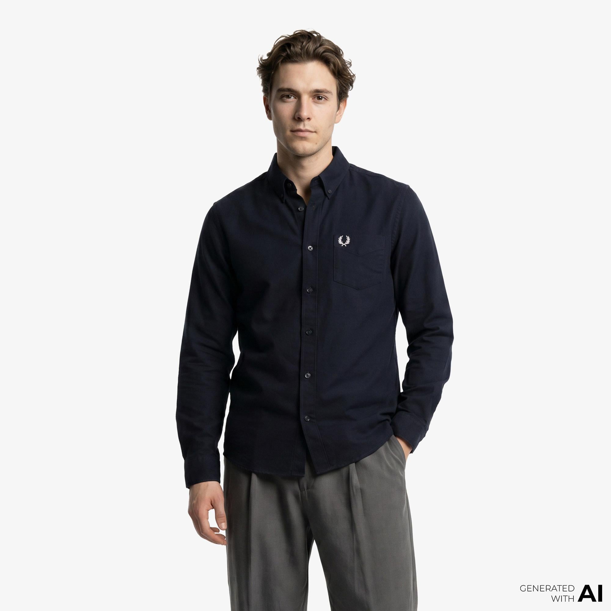 Fred Perry Oxford Erkek Lacivert Gömlek