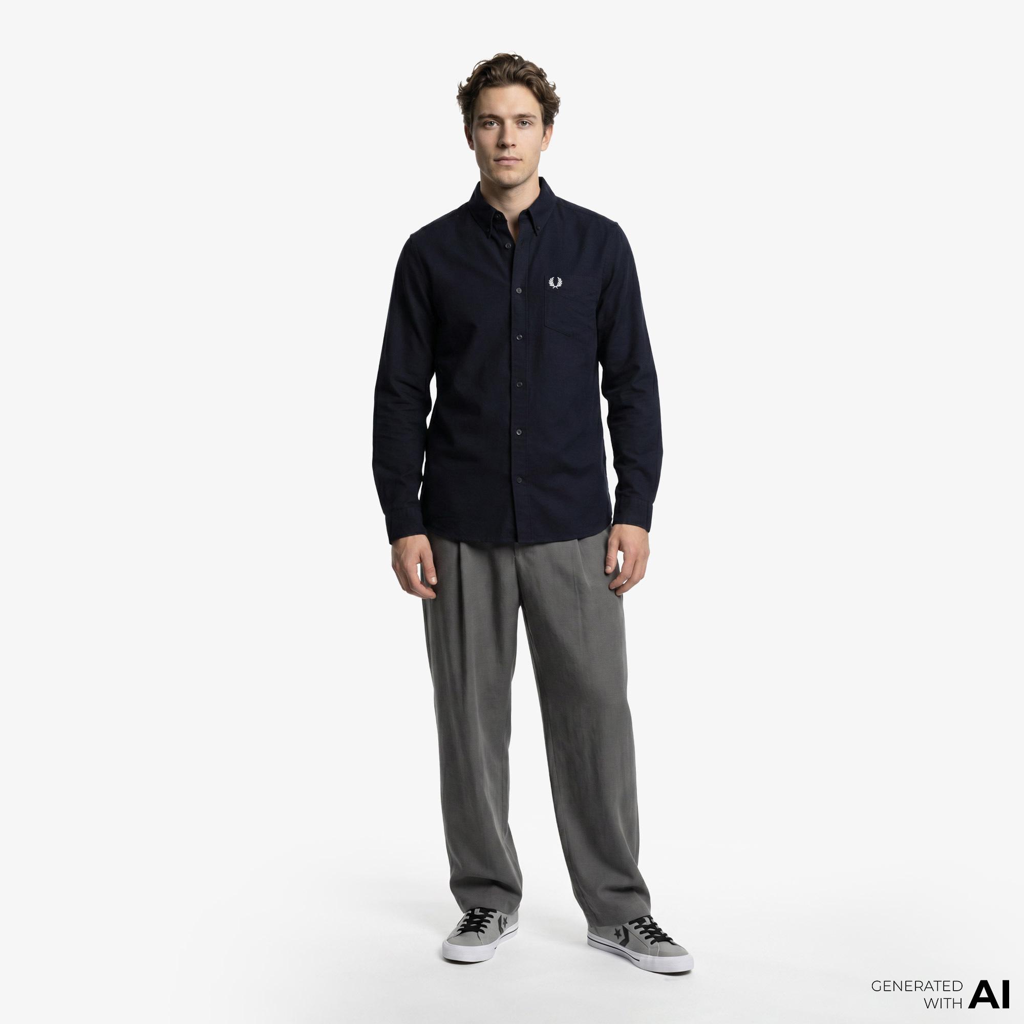 Fred Perry Oxford Erkek Lacivert Gömlek