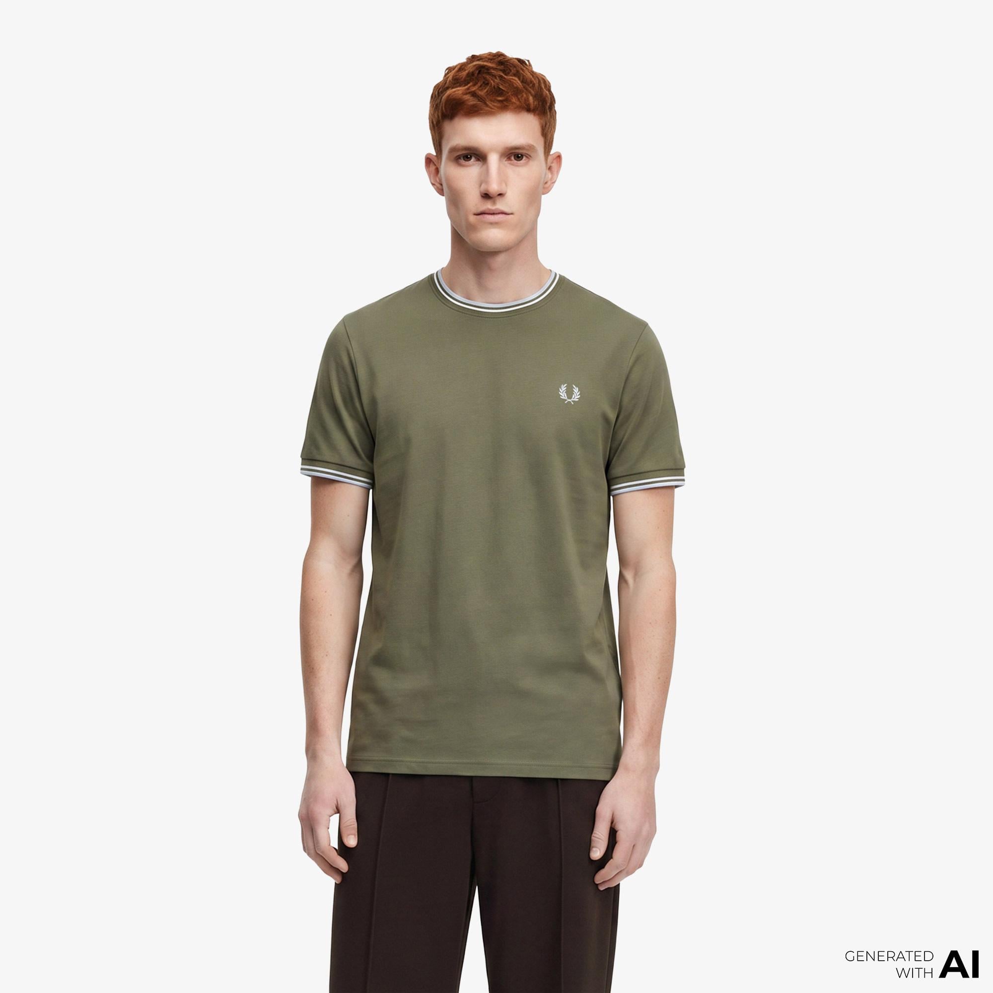 Fred Perry Twin Tipped Erkek Yeşil T-Shirt