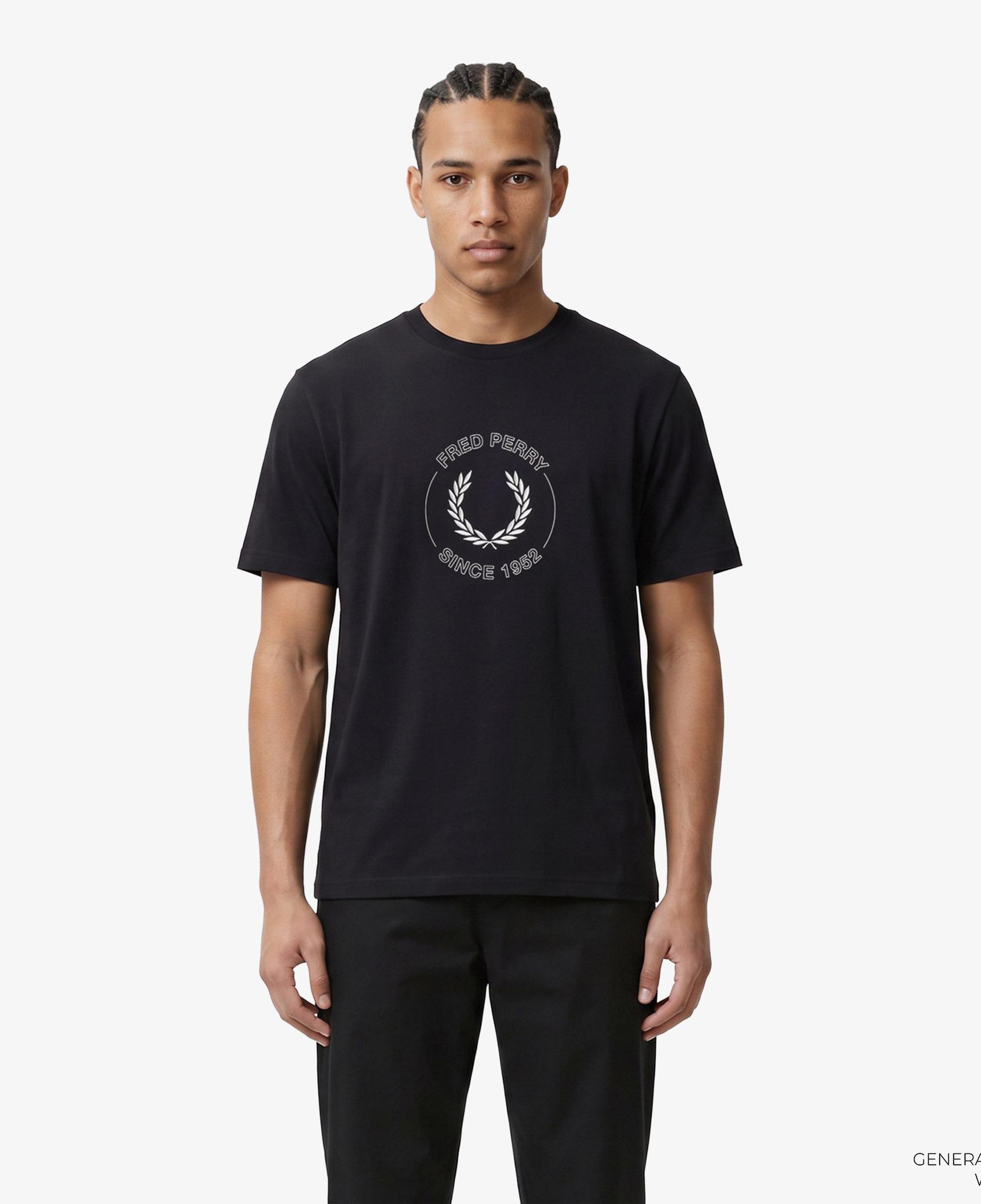 Fred Perry Circle Graphic Erkek Siyah T-Shirt