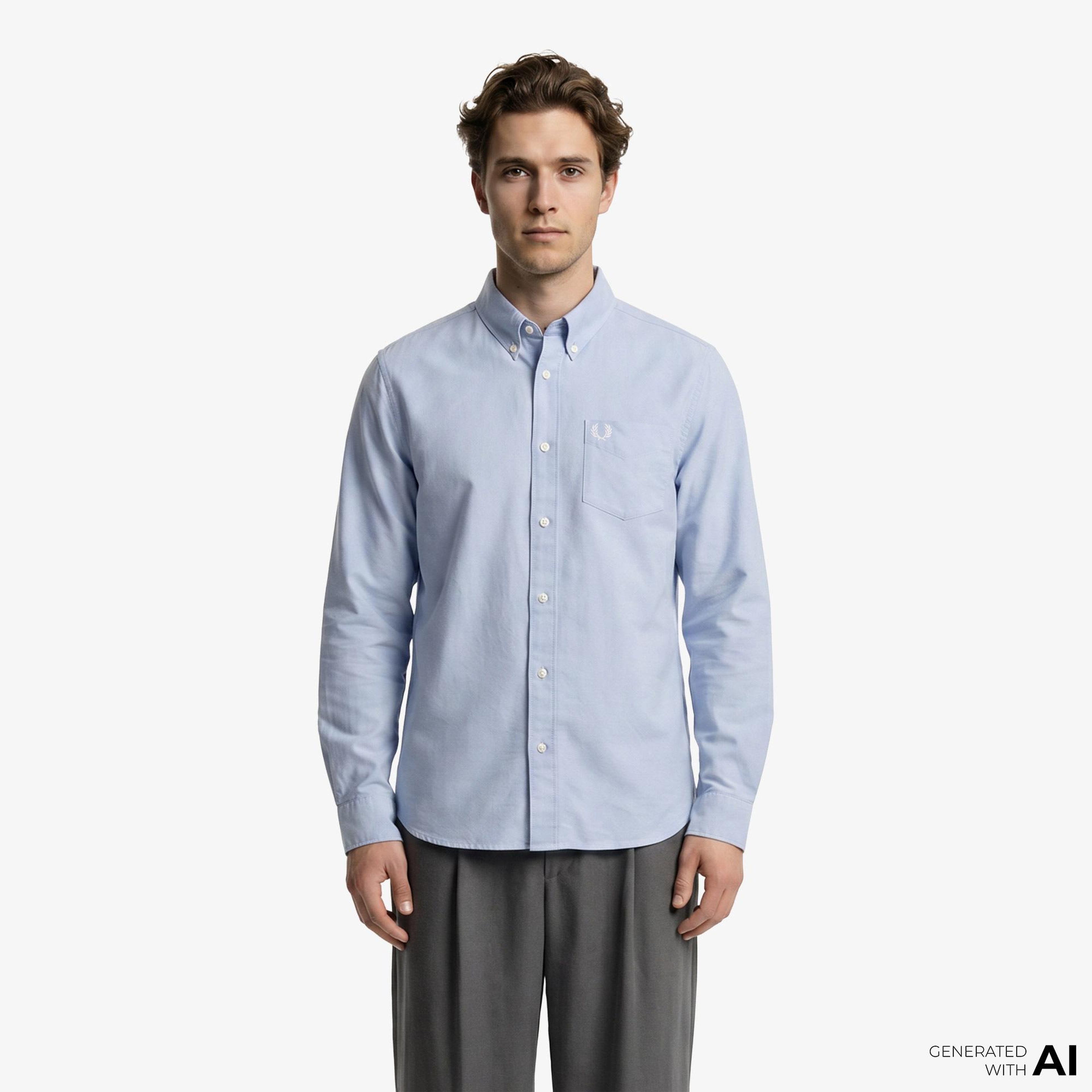 Fred Perry Oxford Erkek Gri Gömlek
