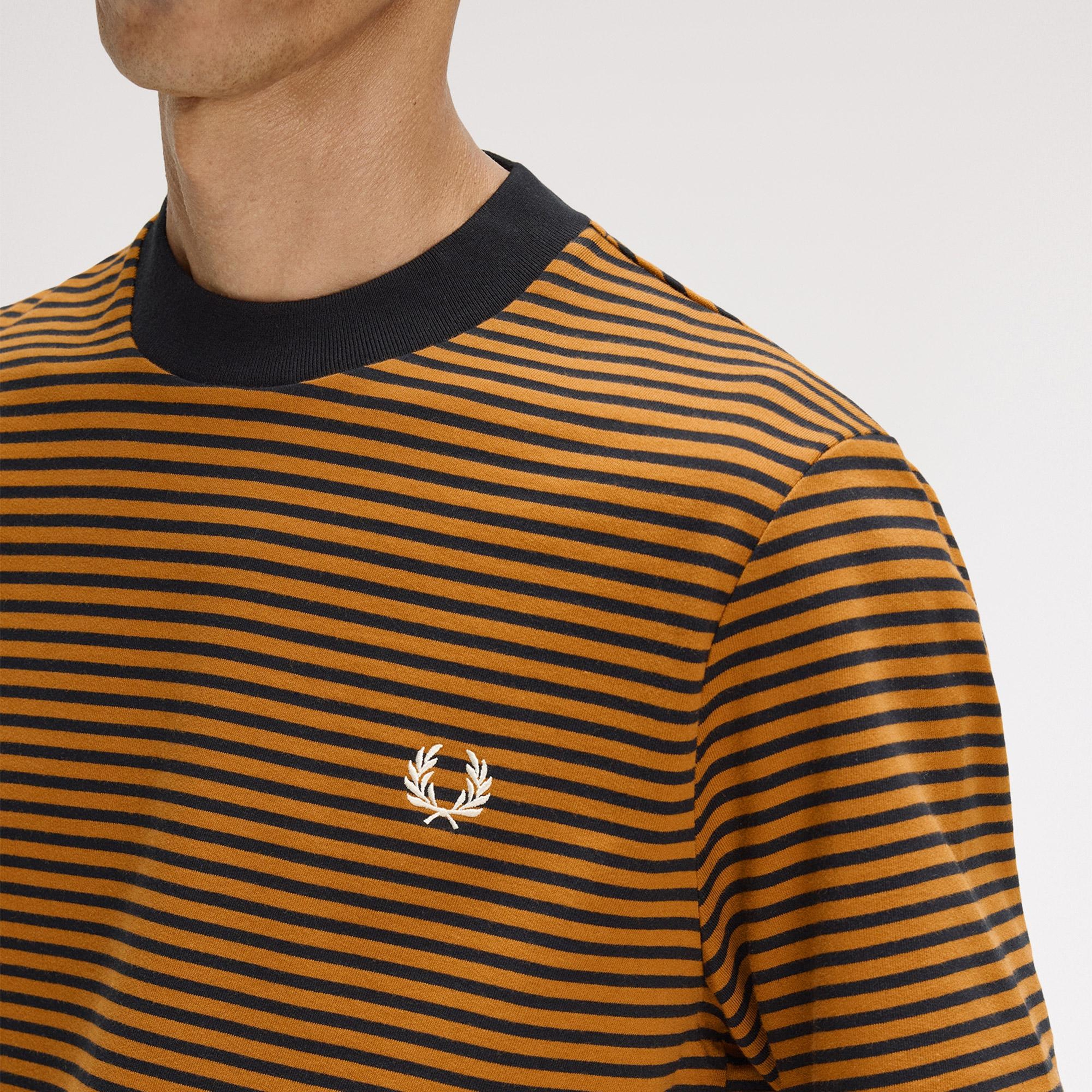 Fred Perry Fine Stripe Heavy Weight Erkek Siyah T-Shirt