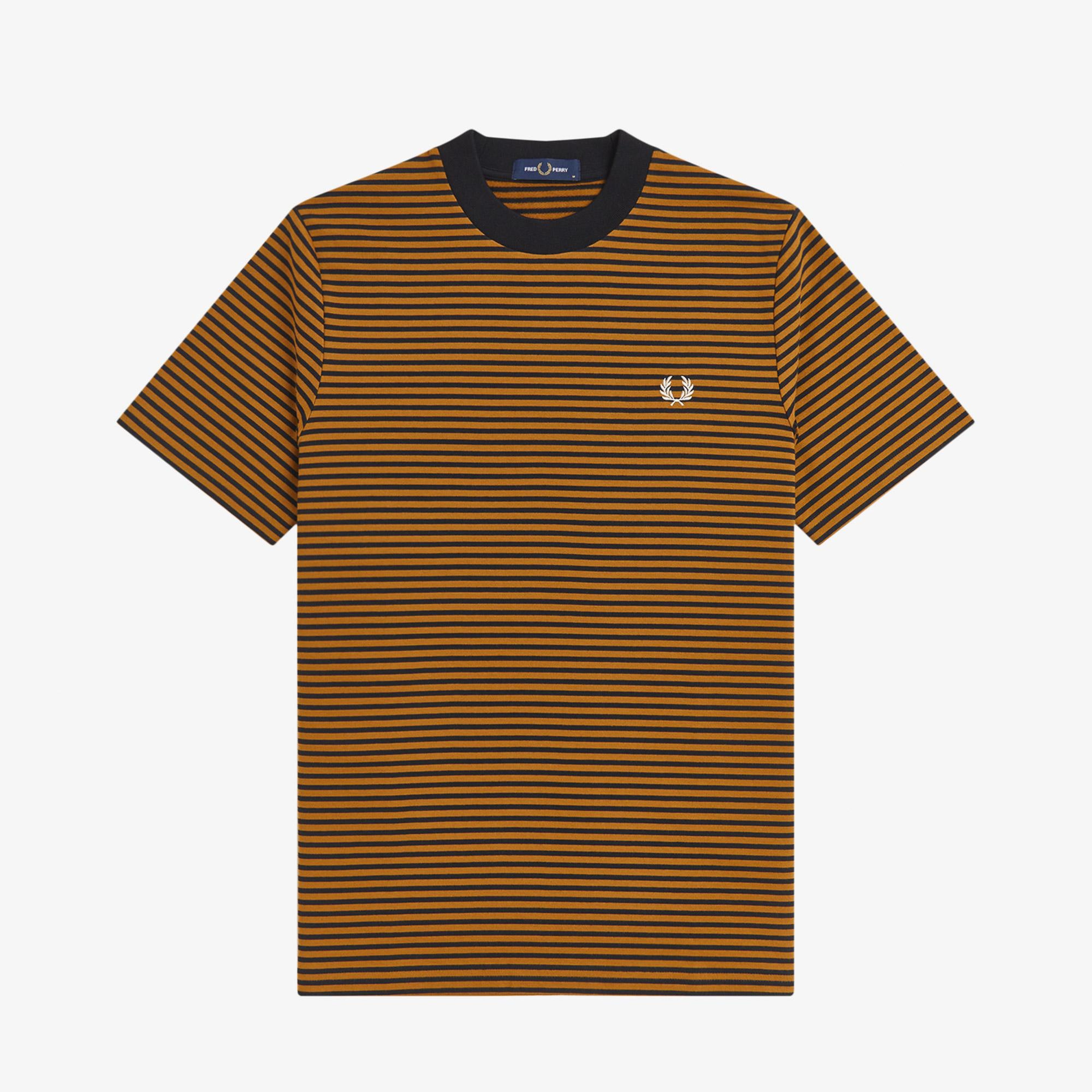 Fred Perry Fine Stripe Heavy Weight Erkek Siyah T-Shirt
