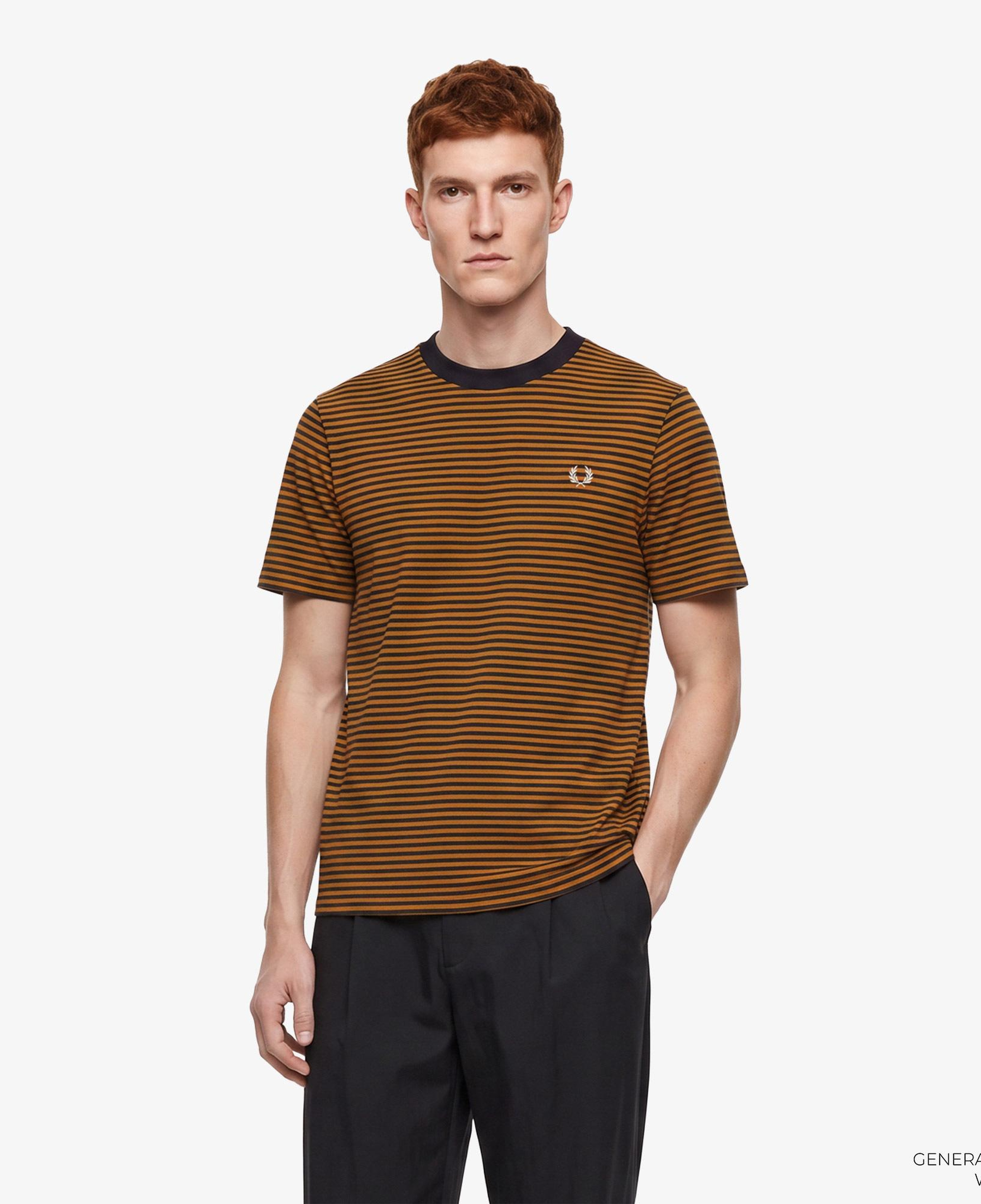 Fred Perry Fine Stripe Heavy Weight Erkek Siyah T-Shirt