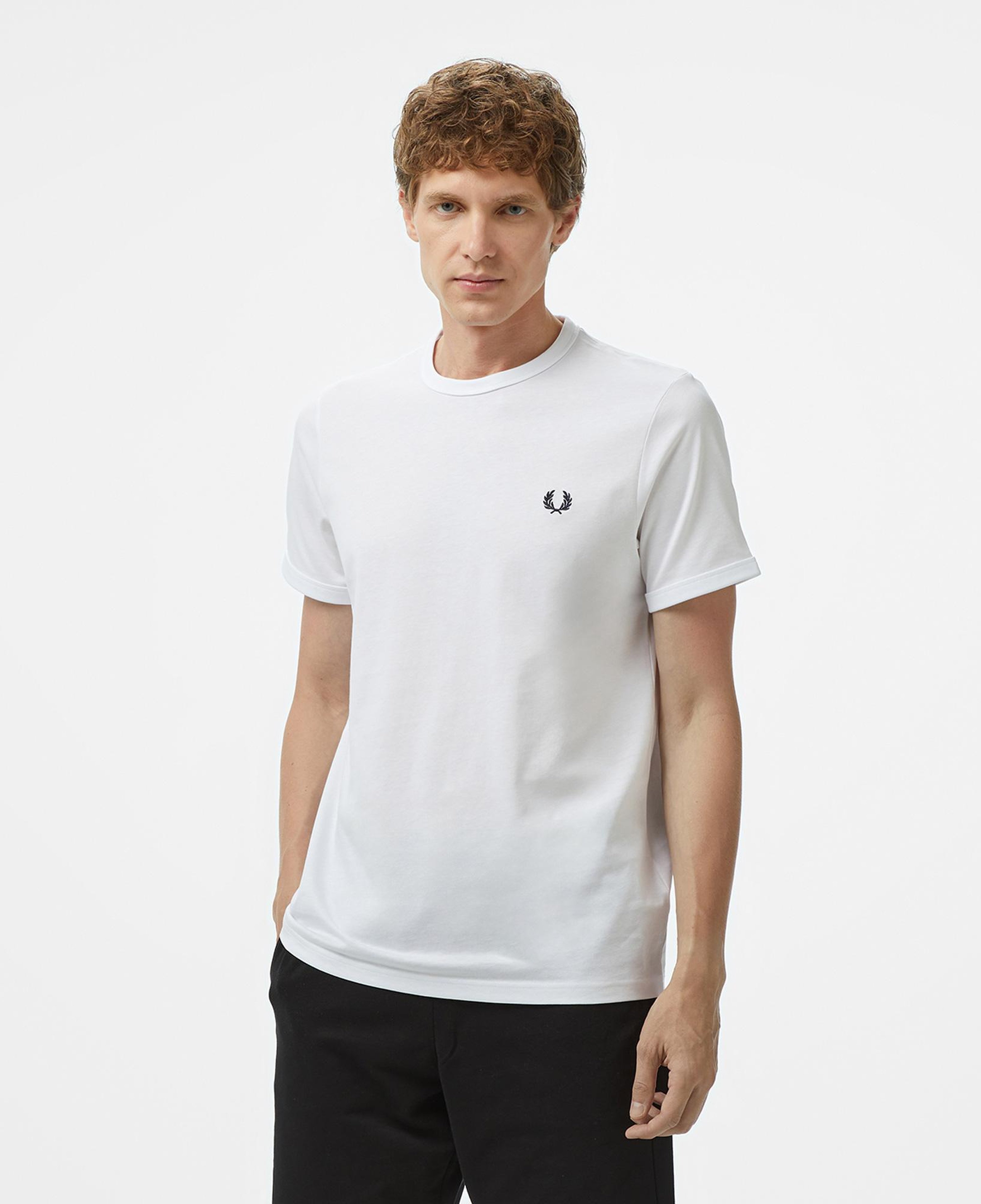 Fred Perry Ringer Erkek Beyaz T-Shirt