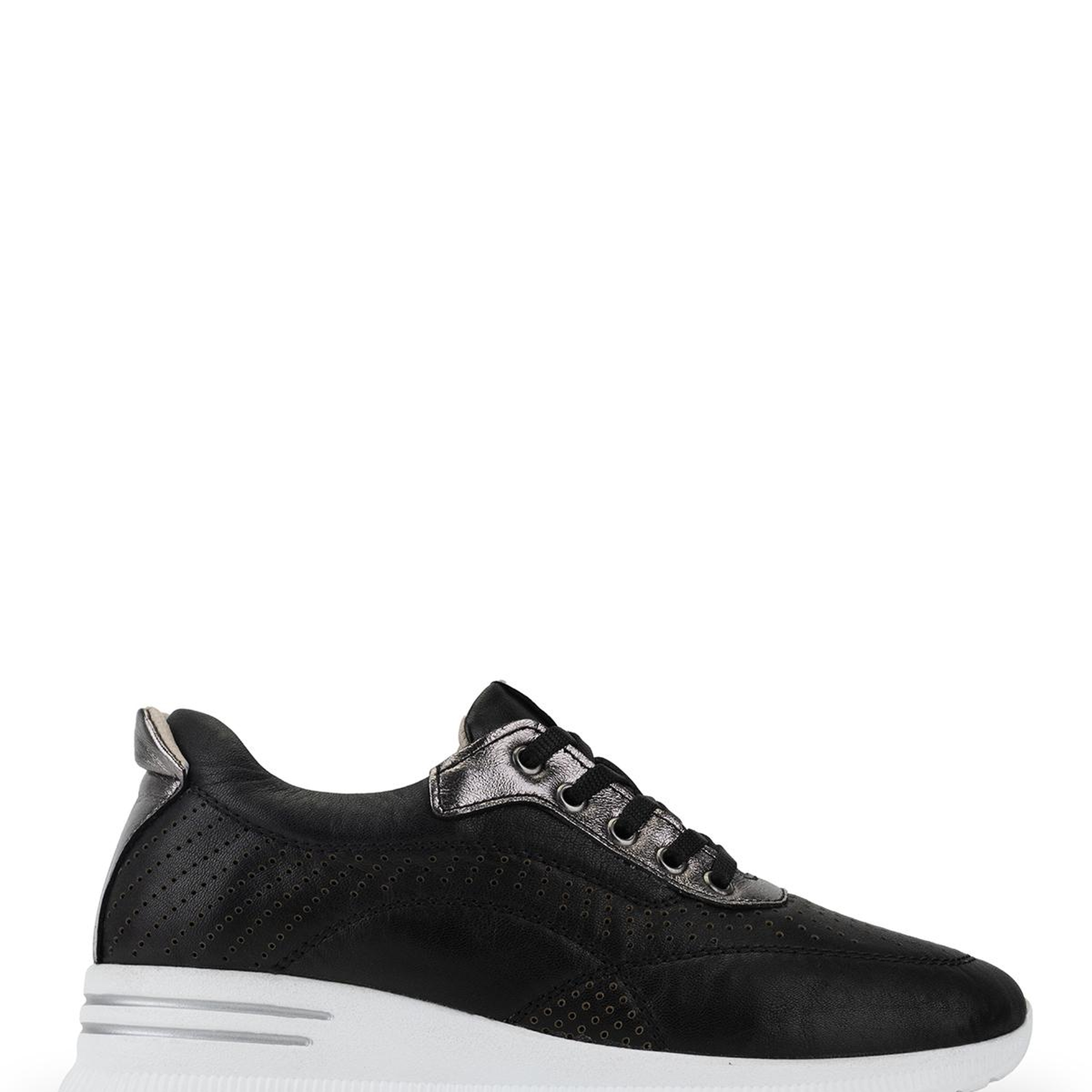 Tamer Tanca Kadın Hakiki Deri Siyah/Antrasit Sneakers & Spor Ayakkabı