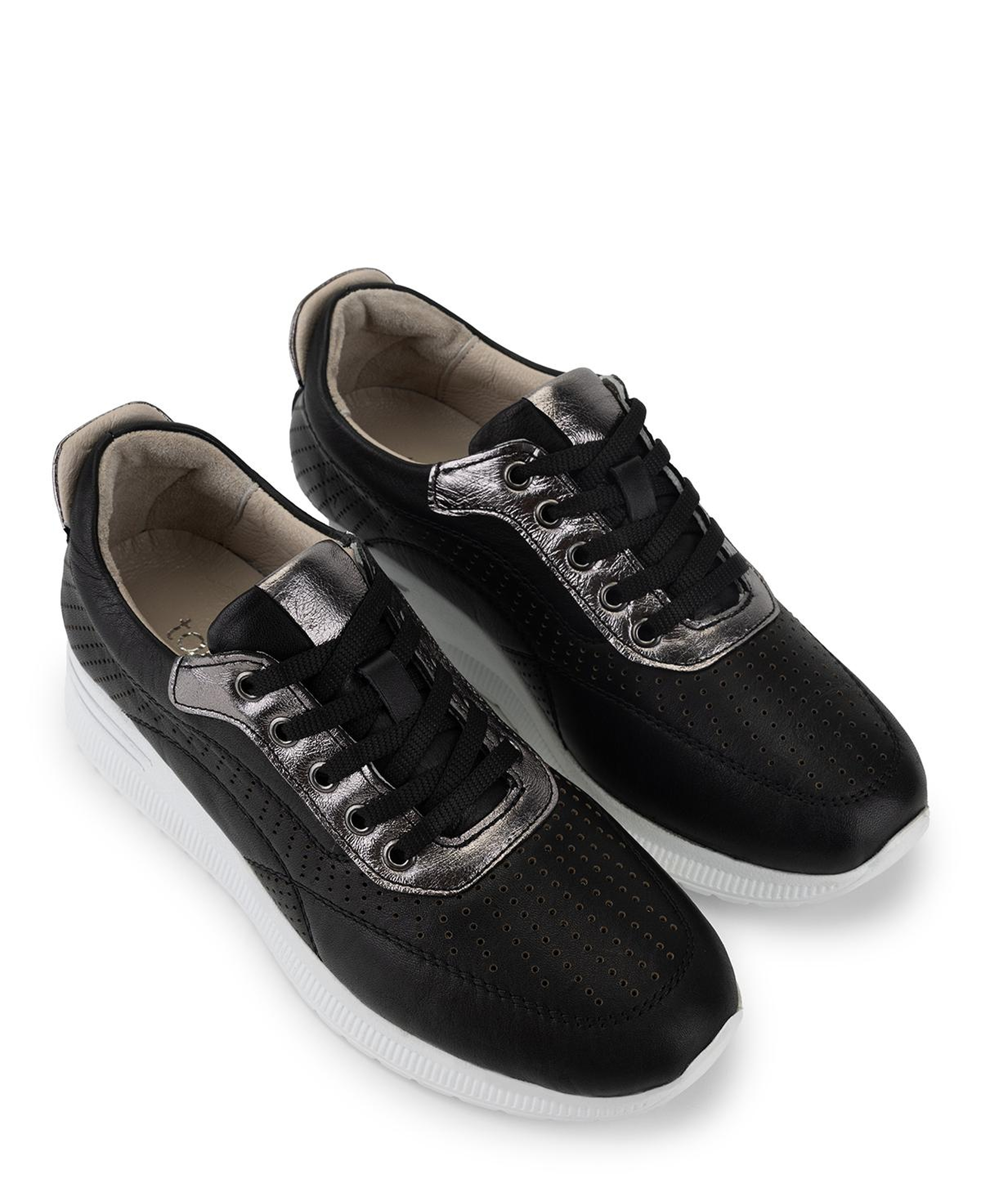 Tamer Tanca Kadın Hakiki Deri Siyah/Antrasit Sneakers & Spor Ayakkabı