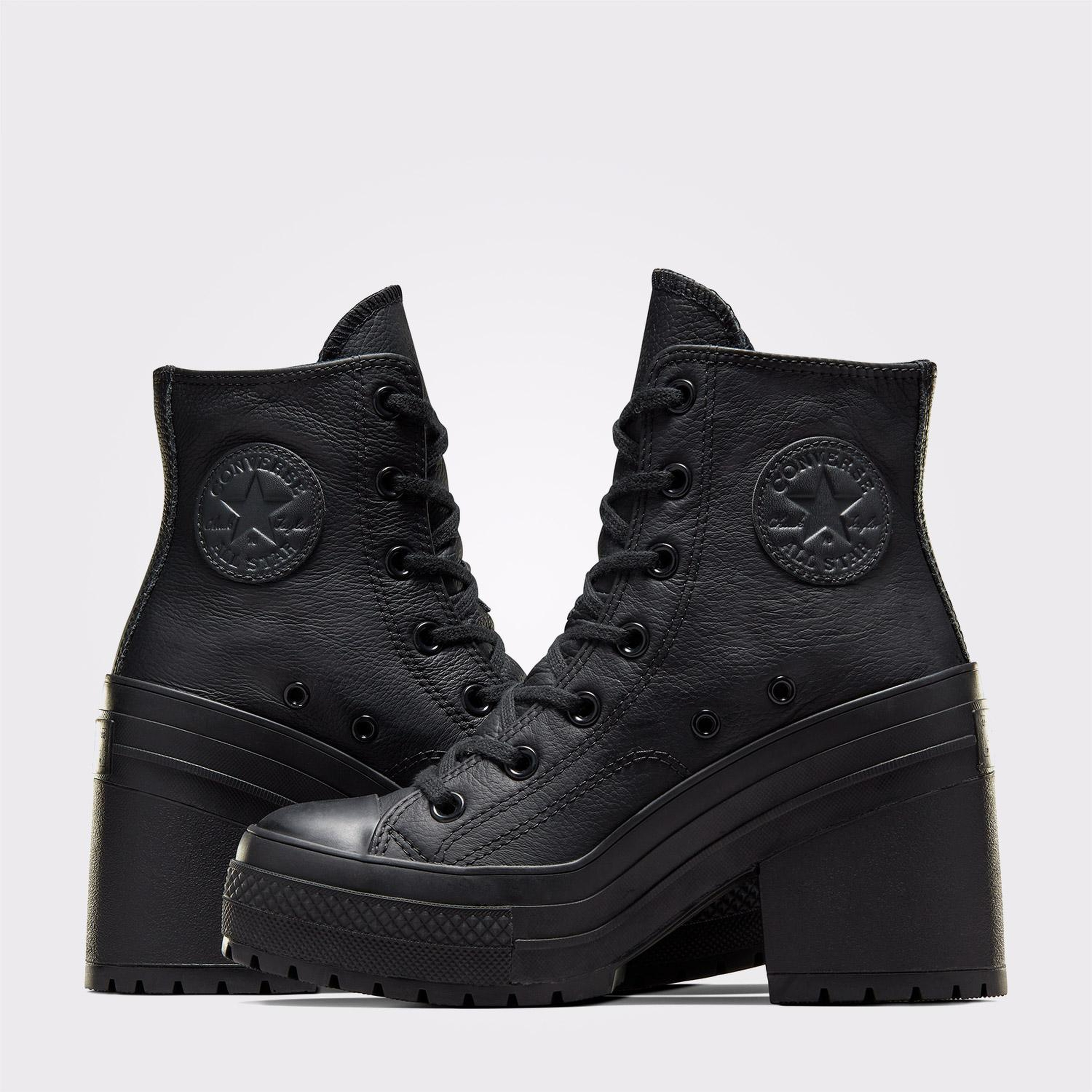 Converse Chuck 70 De Luxe Heel Unisex Siyah Deri Platform Sneaker