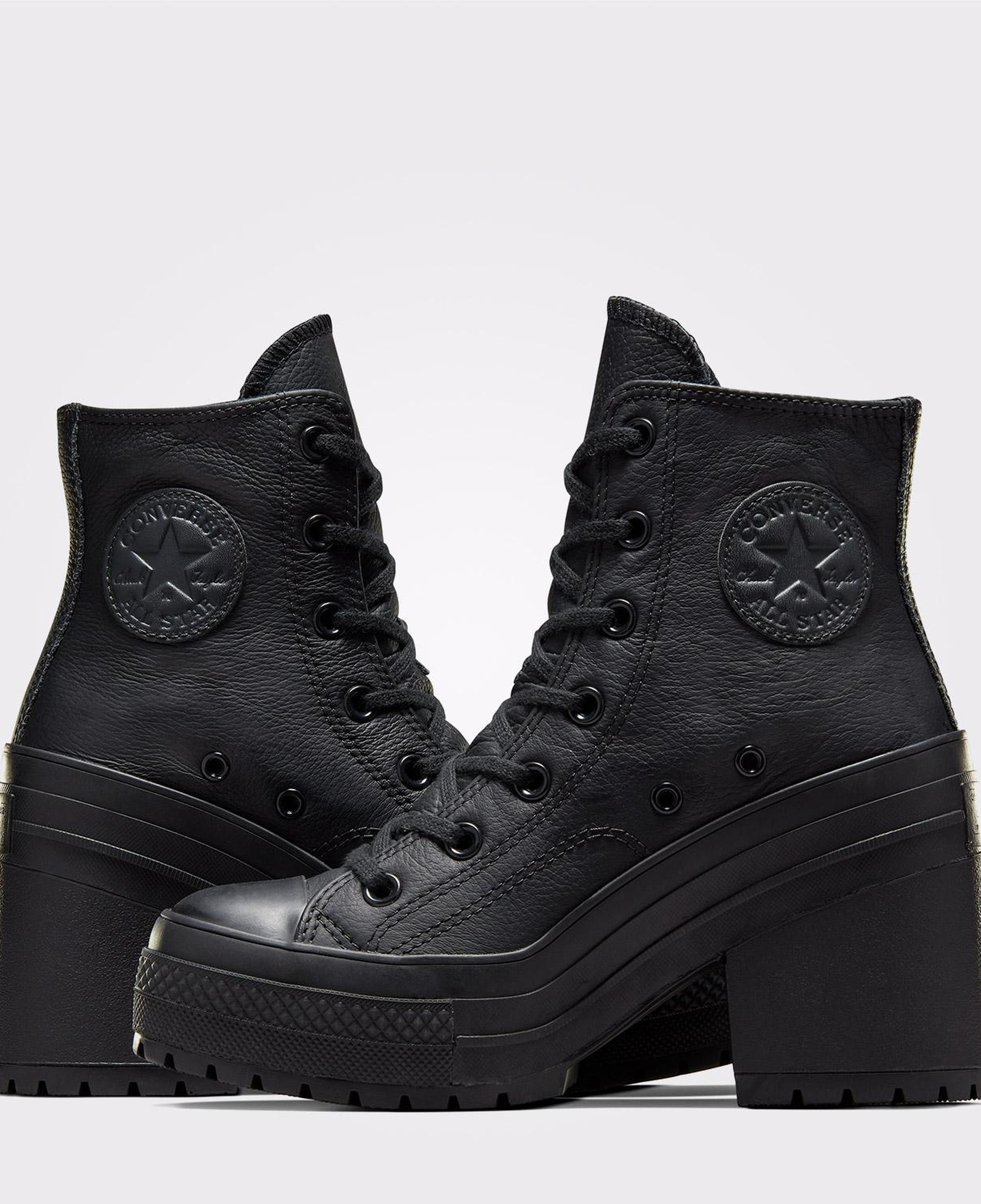 Converse Chuck 70 De Luxe Heel Unisex Siyah Deri Platform Sneaker