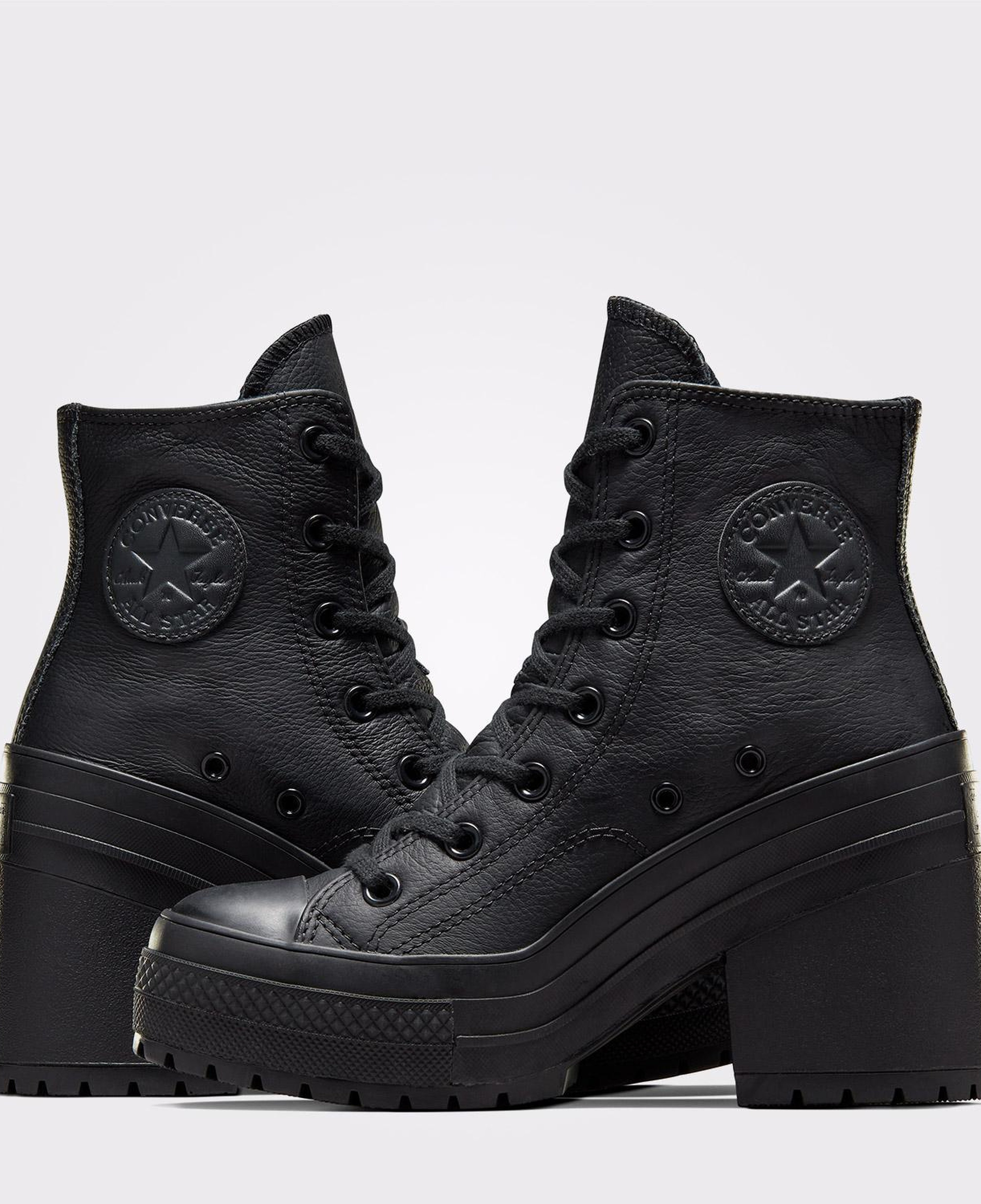 Converse Chuck 70 De Luxe Heel Unisex Siyah Deri Platform Sneaker