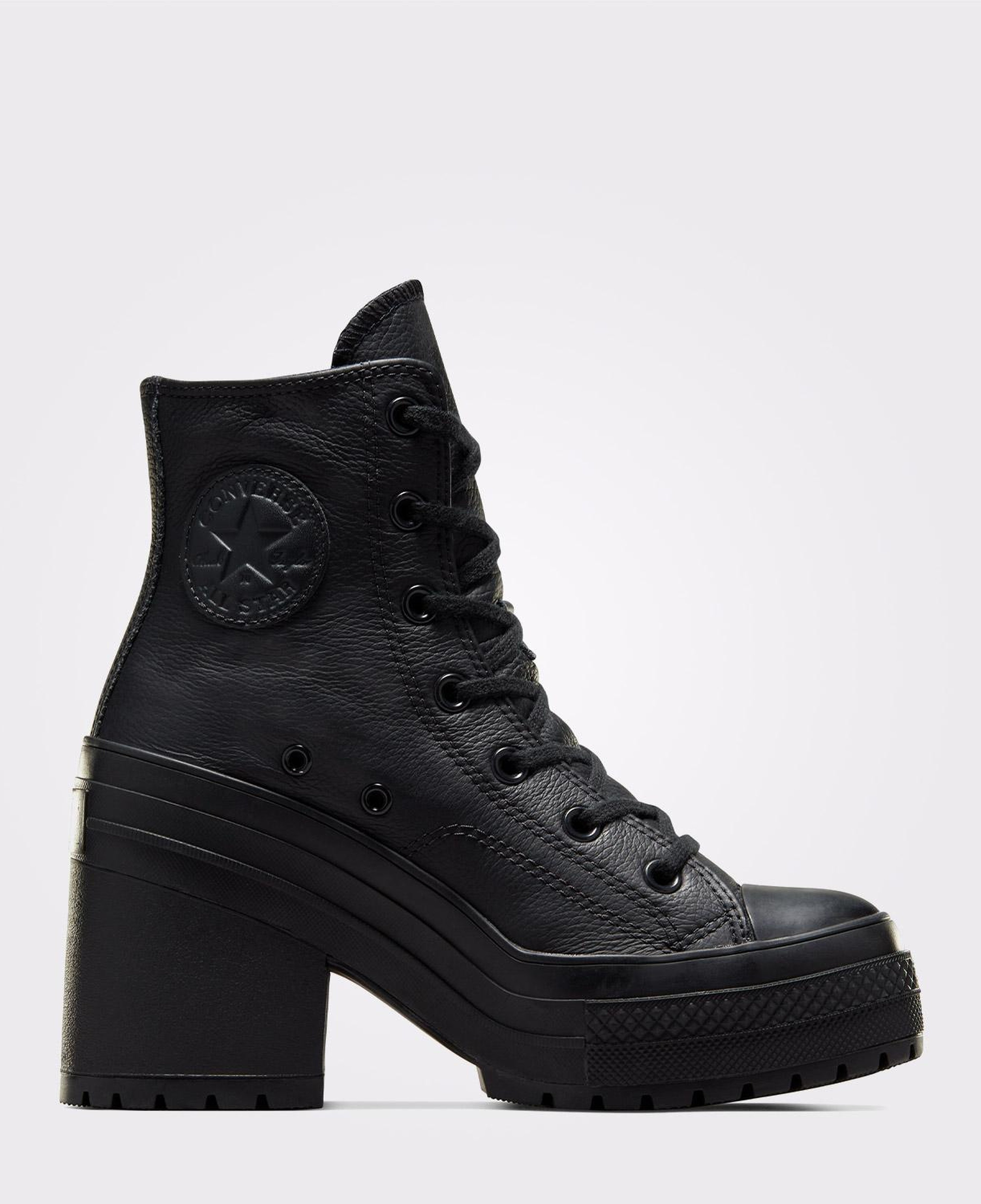 Converse Chuck 70 De Luxe Heel Unisex Siyah Deri Platform Sneaker