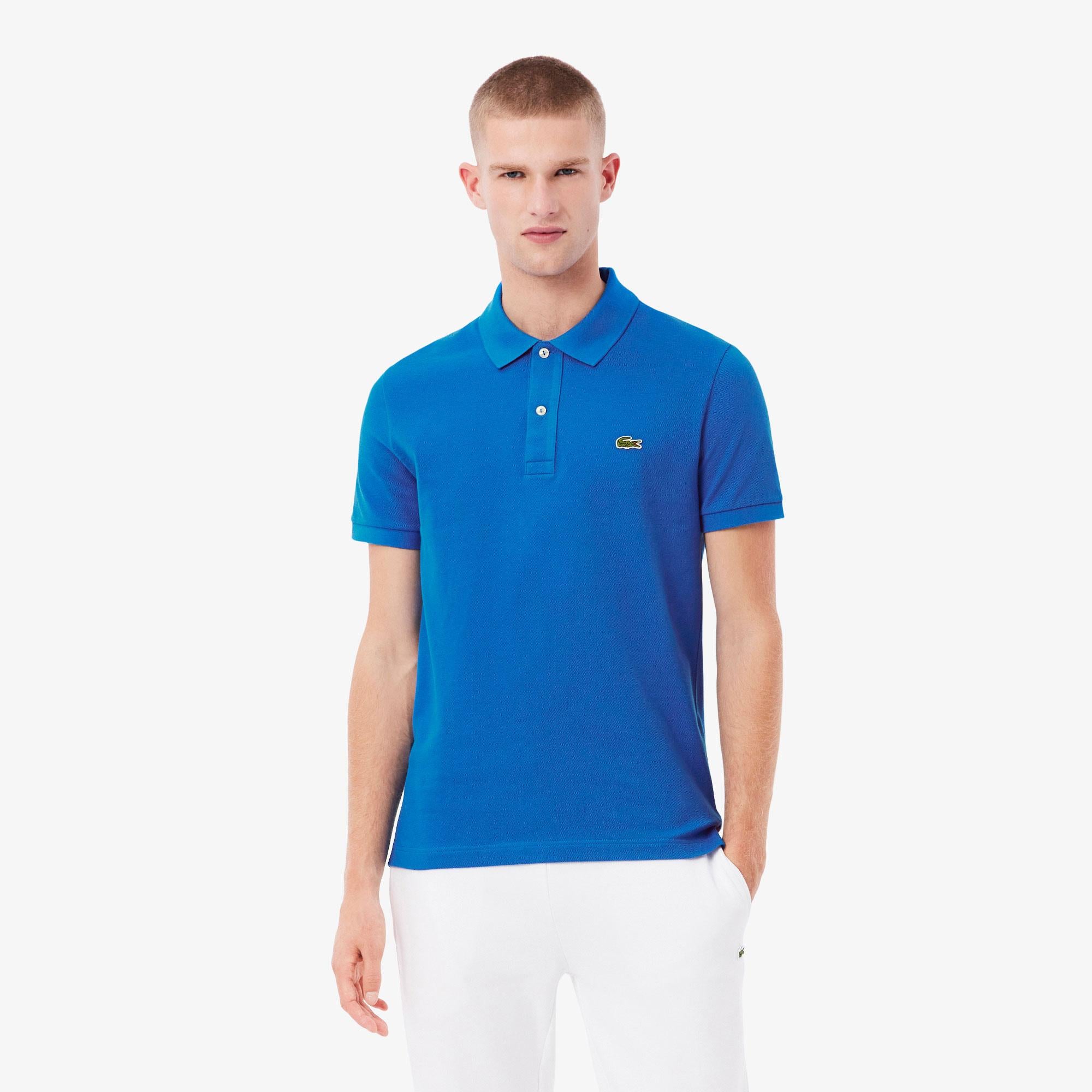 L.12.12 Erkek Slim Fit Mavi Polo