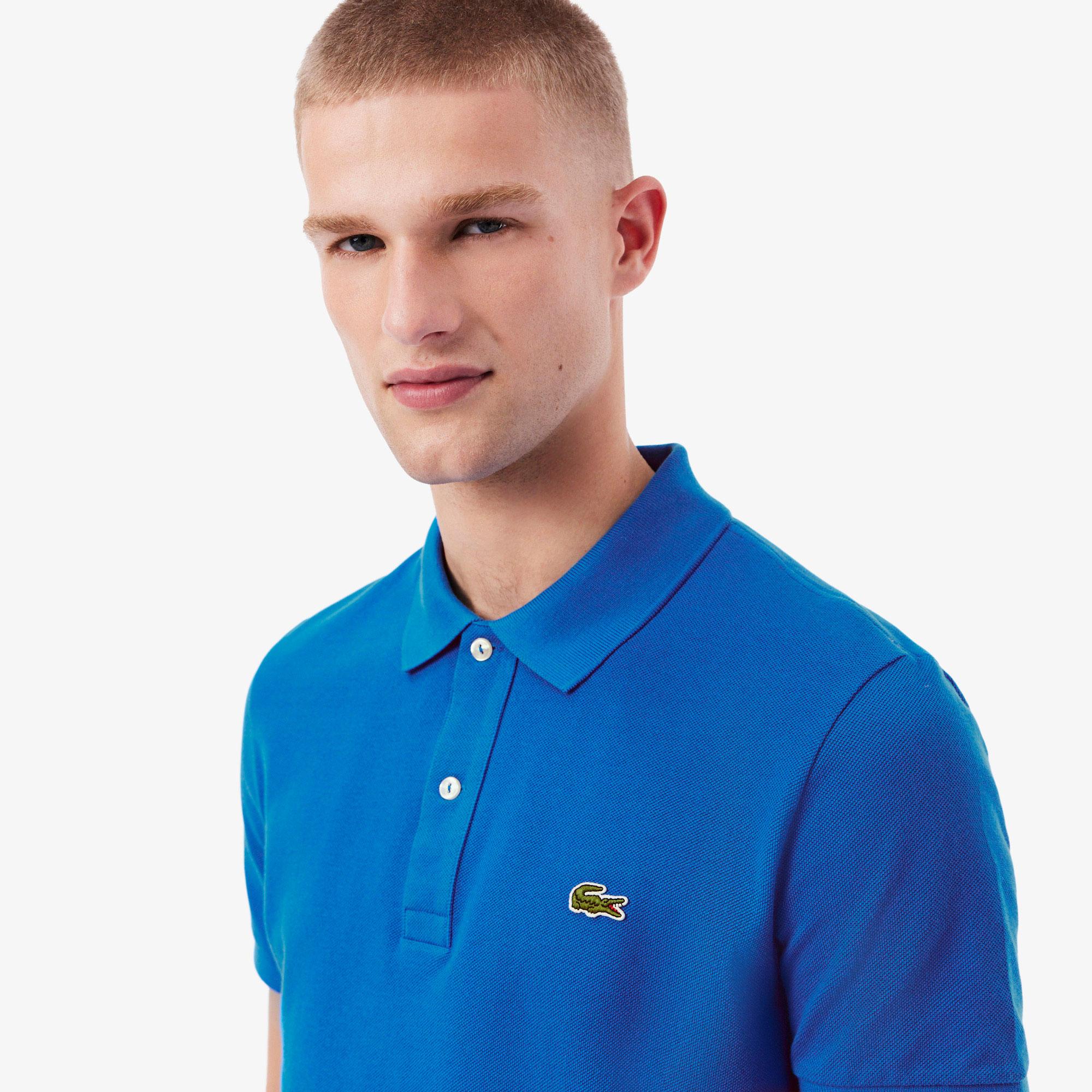 L.12.12 Erkek Slim Fit Mavi Polo