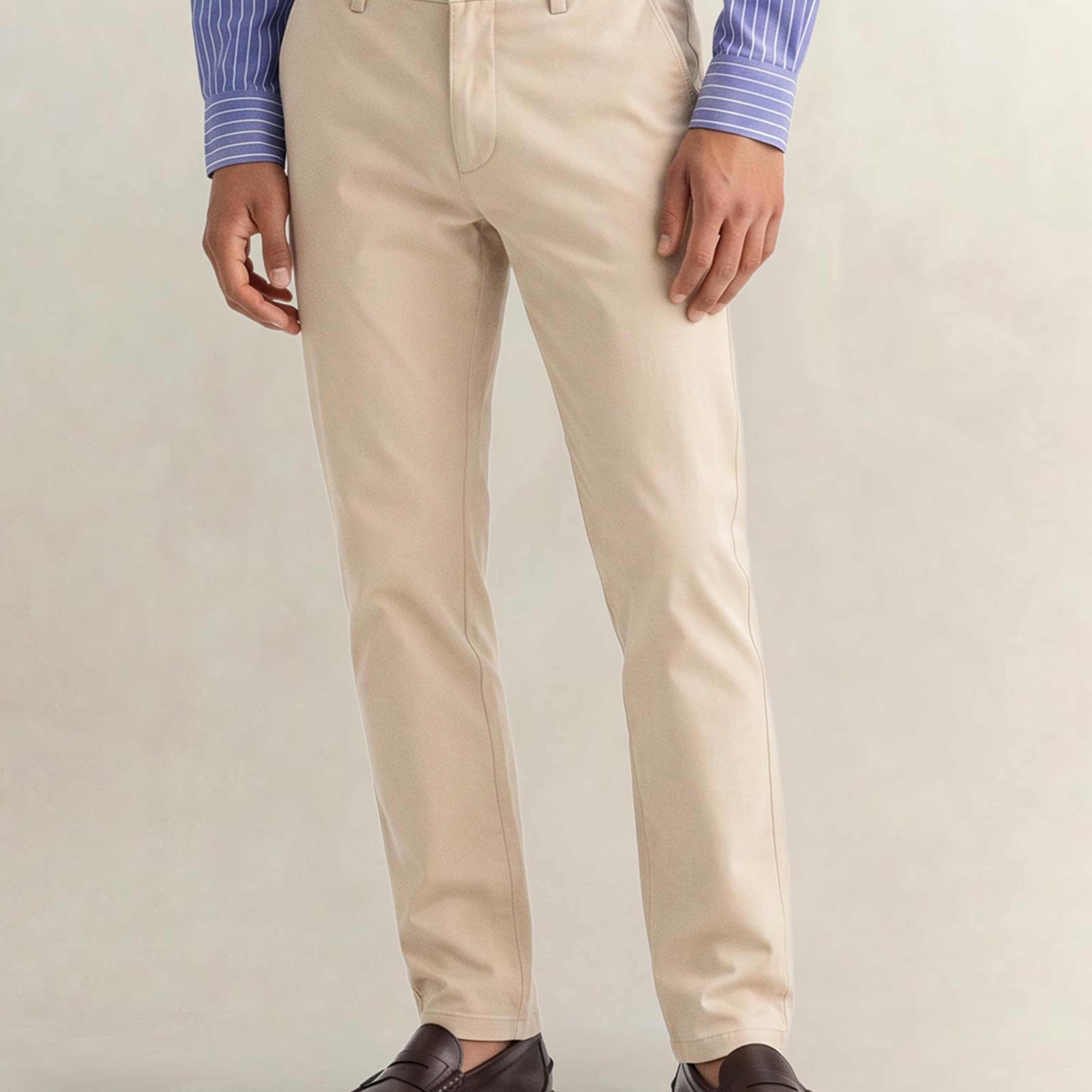 GANT Erkek Krem Slim Fit Pantolon