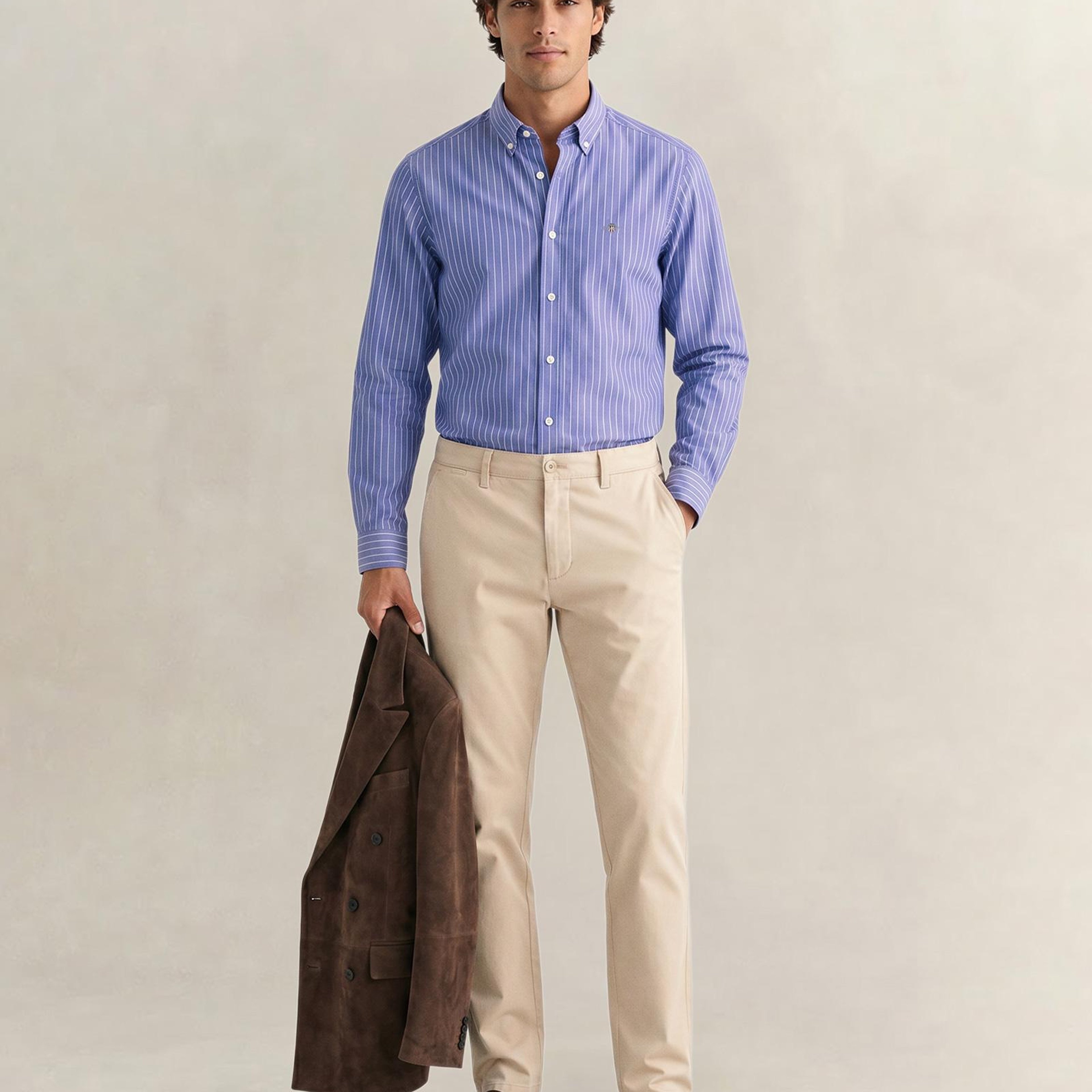GANT Erkek Krem Slim Fit Pantolon
