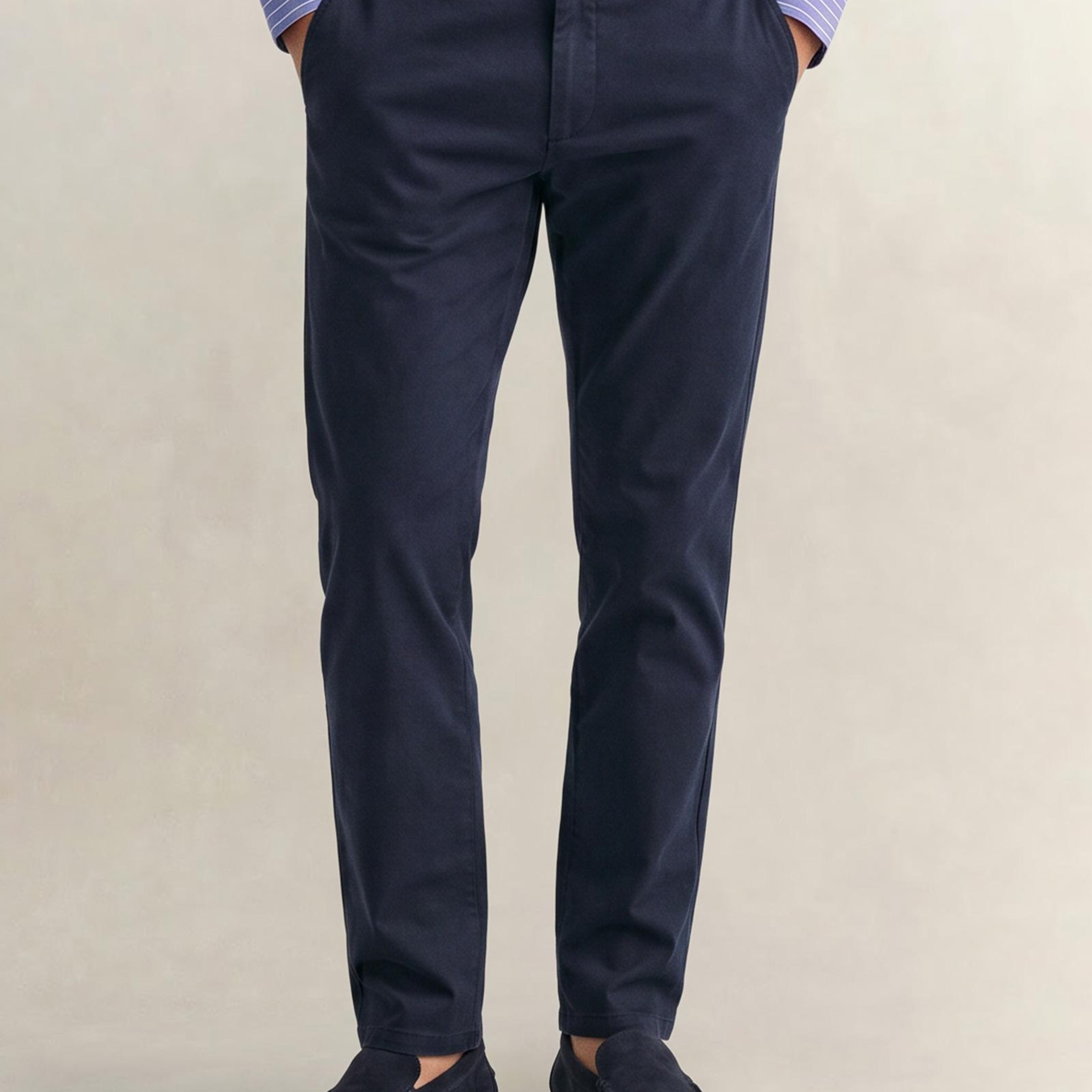 GANT Erkek Lacivert Slim Fit Pantolon