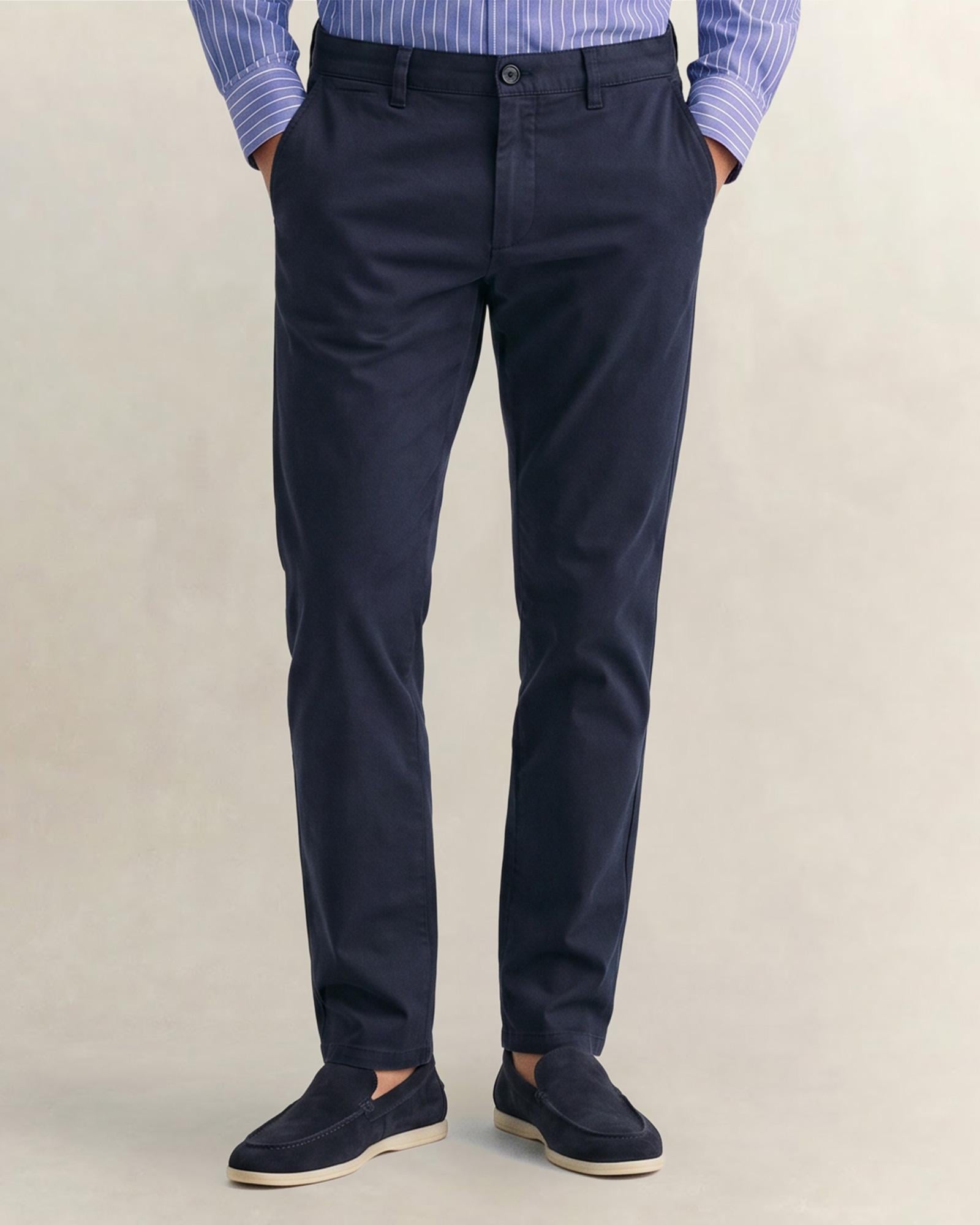GANT Erkek Lacivert Slim Fit Pantolon