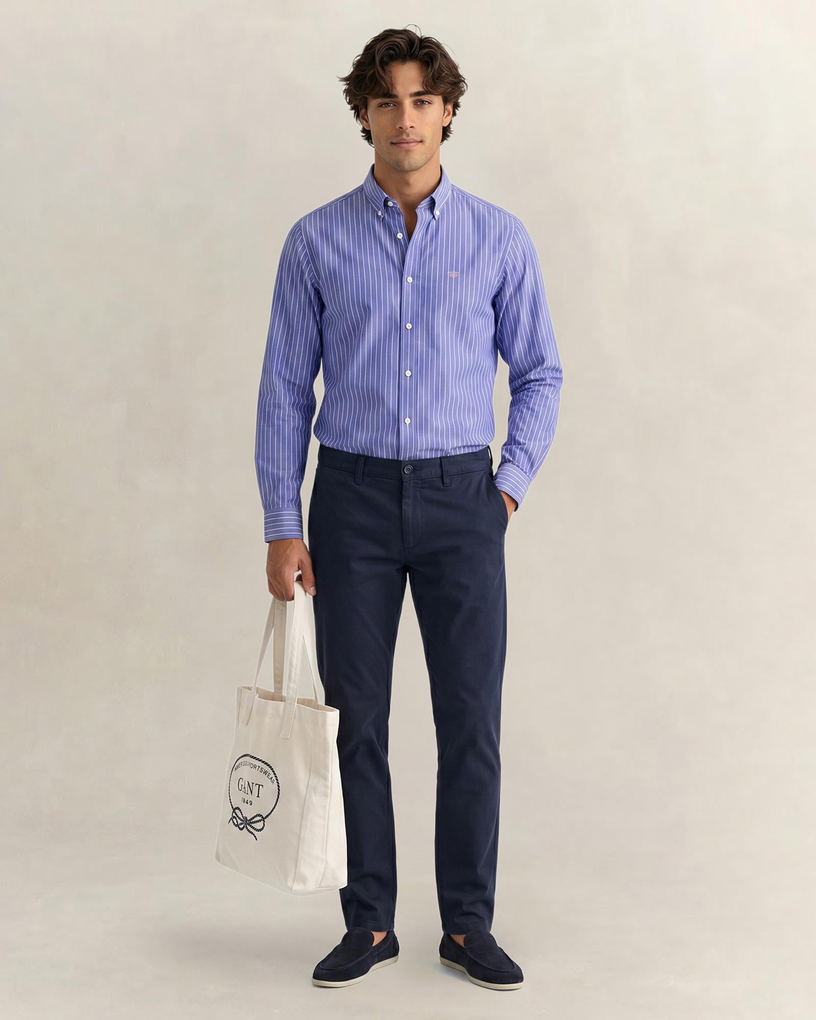 GANT Erkek Lacivert Slim Fit Pantolon