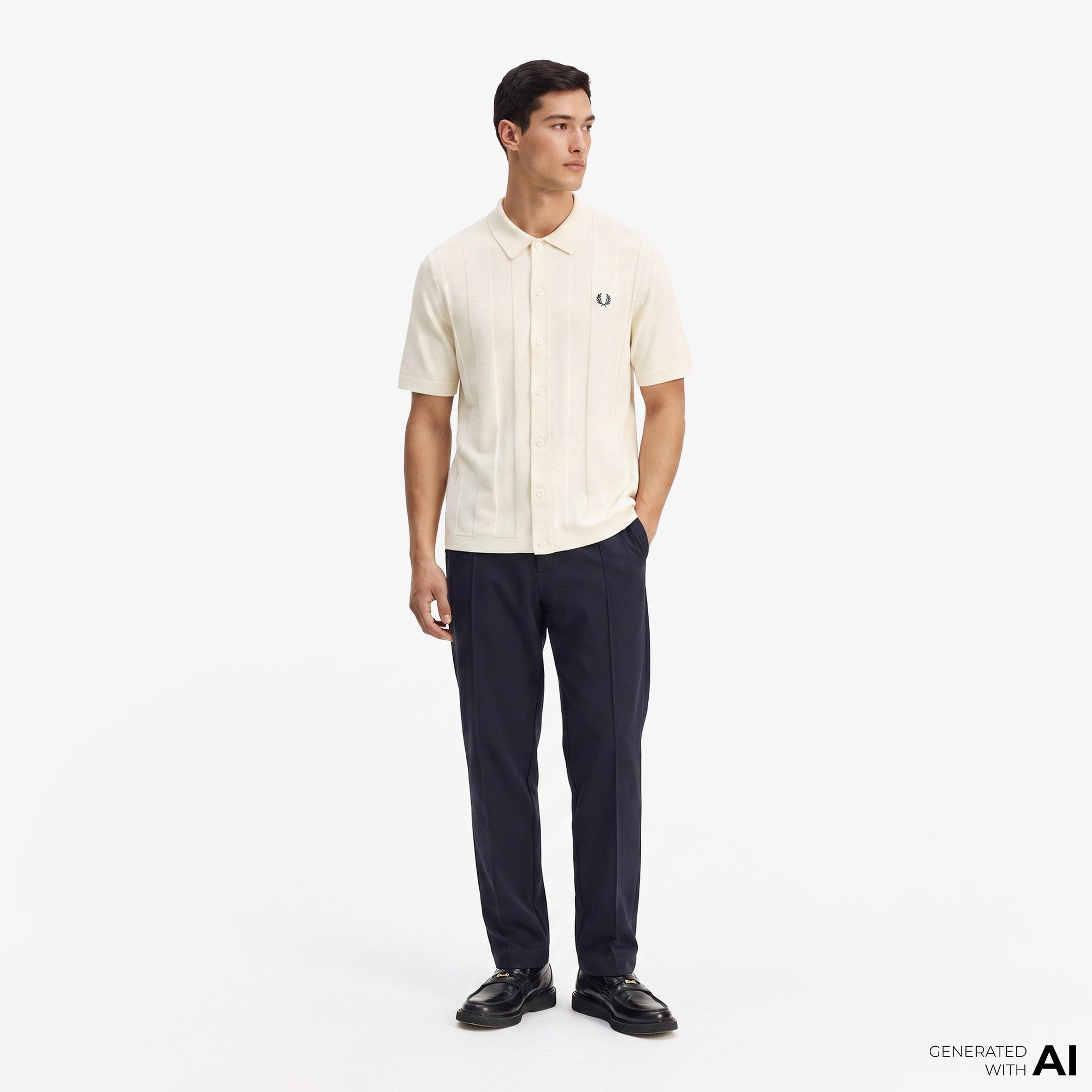 Fred Perry Erkek Krem Polo