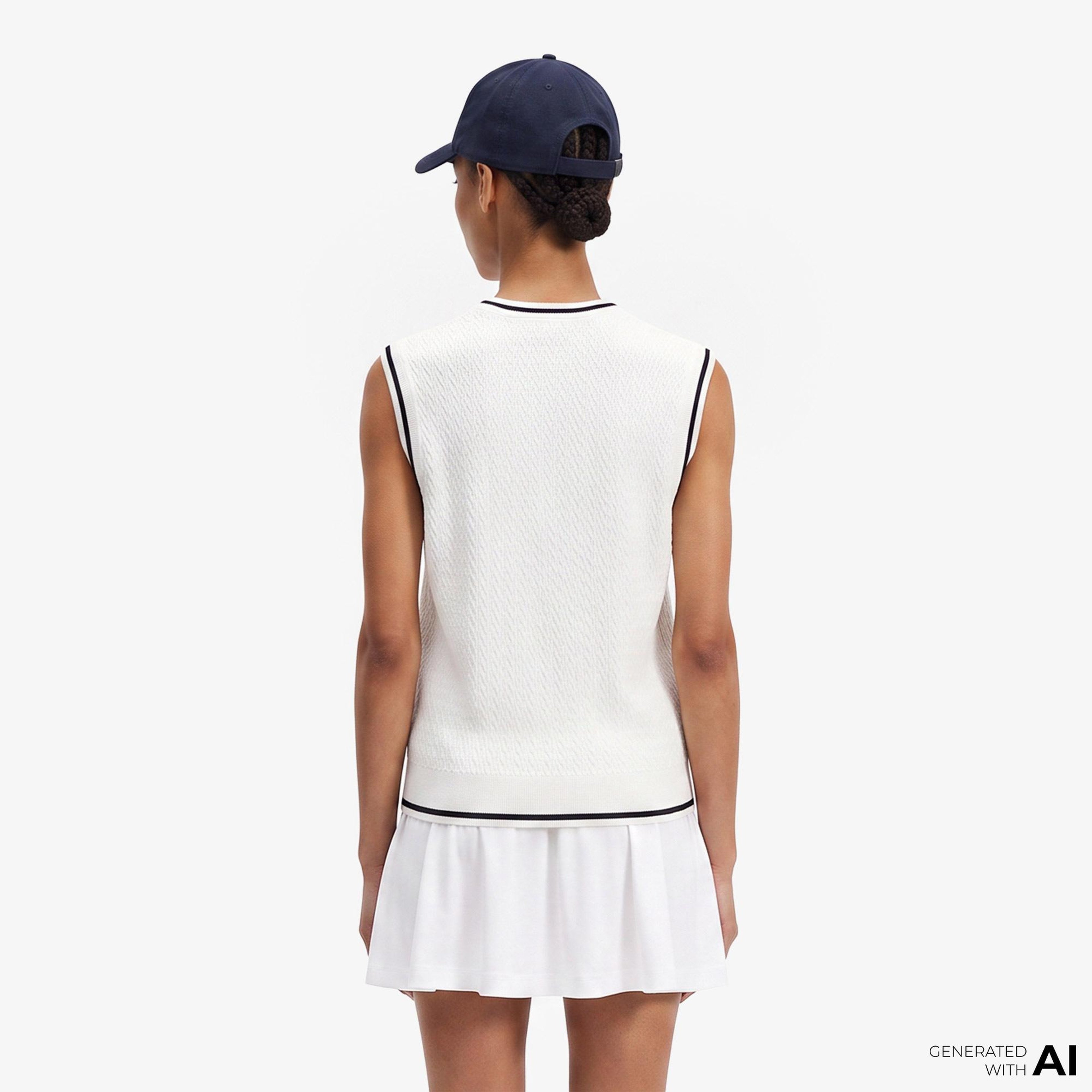 Fred Perry Kadın Beyaz Yelek