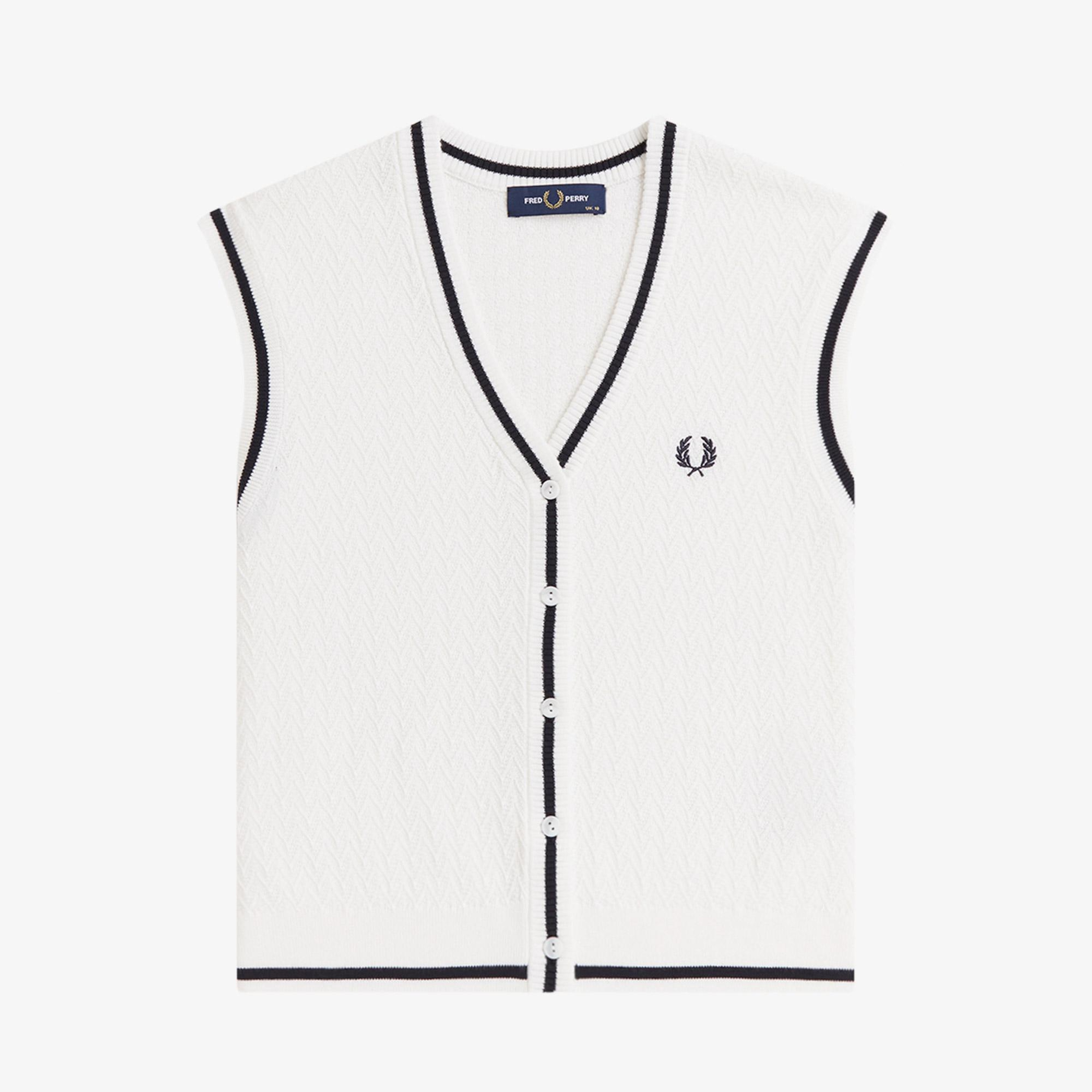 Fred Perry Kadın Beyaz Yelek
