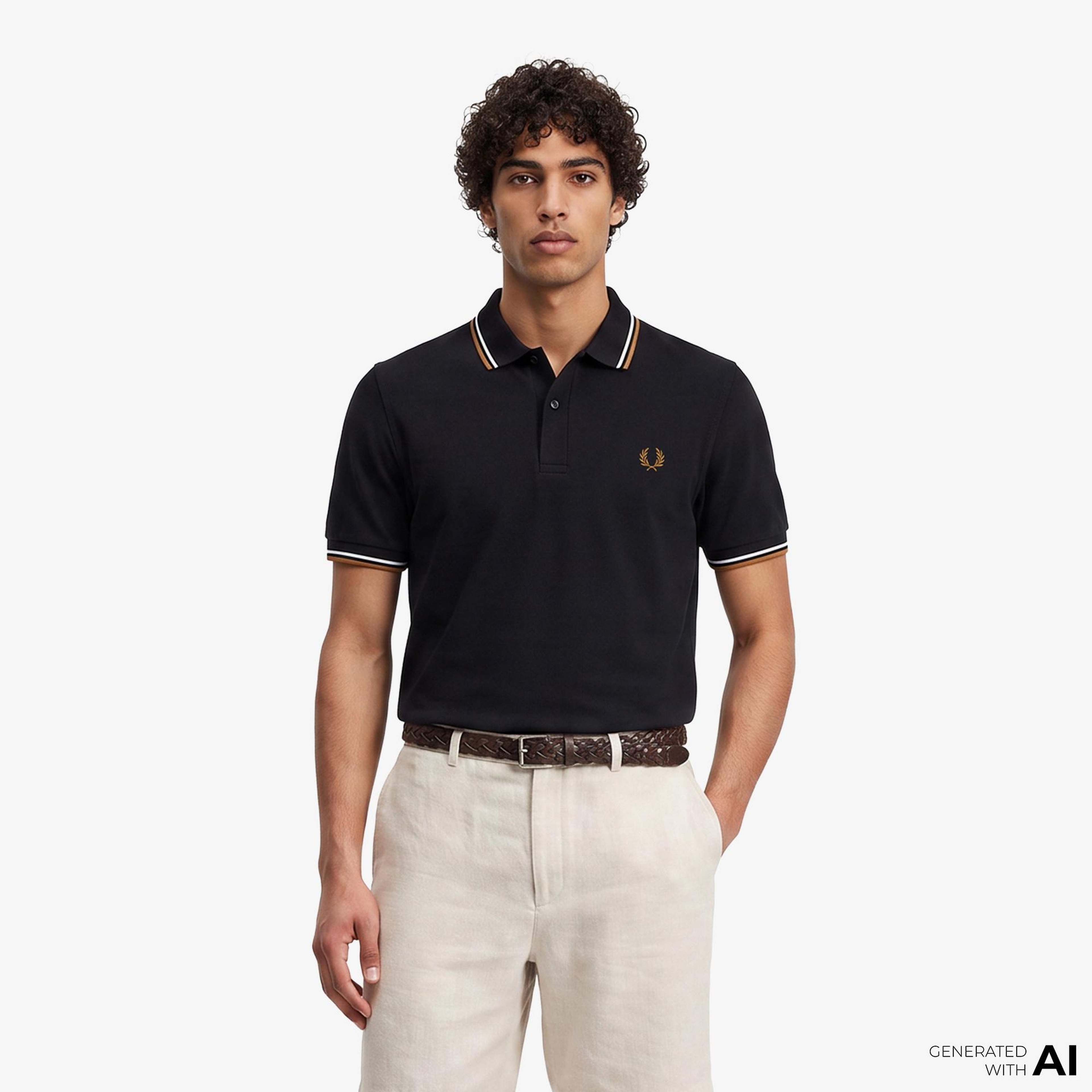 Fred Perry The Twin Tipped Erkek Siyah Polo
