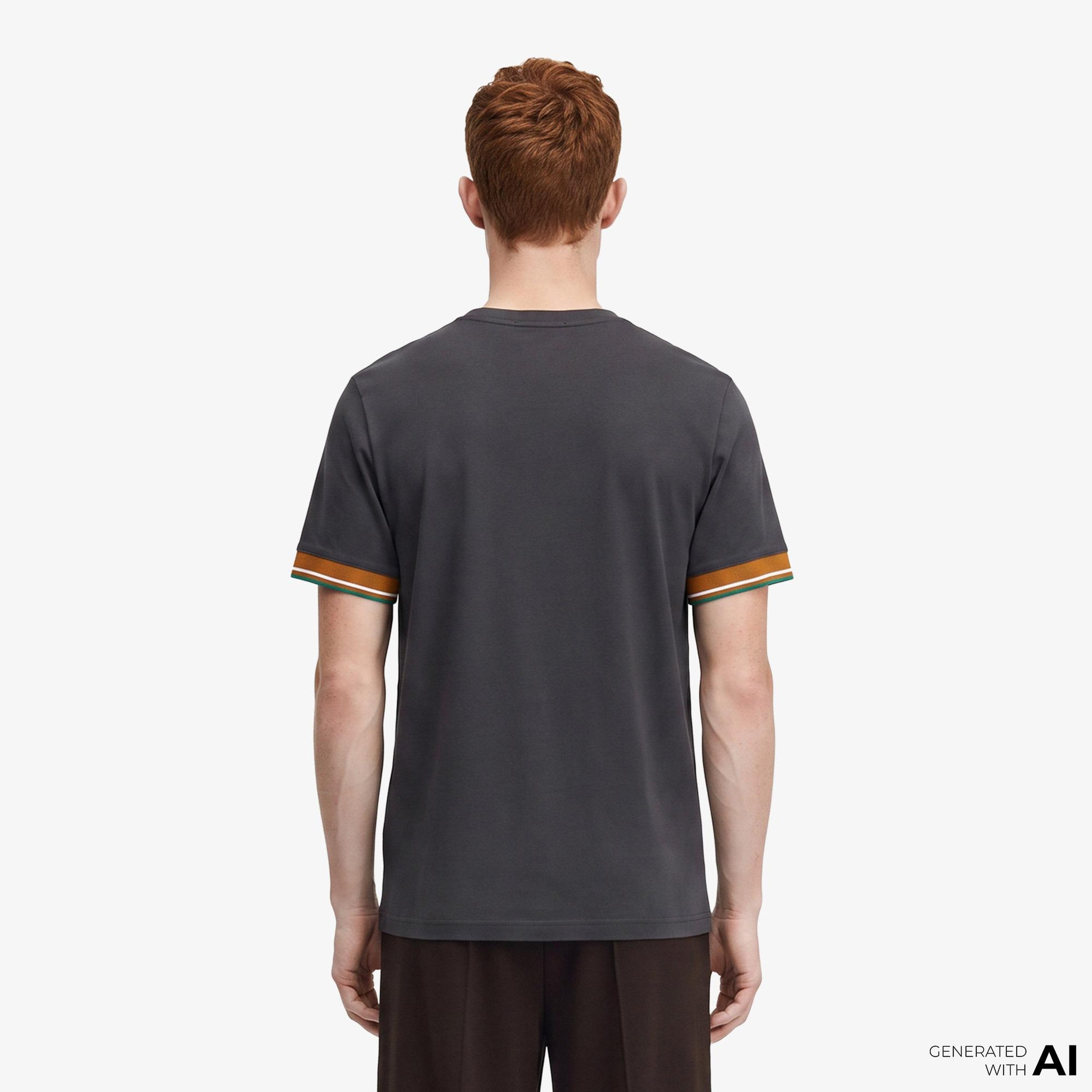 Fred Perry Twin Tipped Cuff Erkek Gri T-Shirt