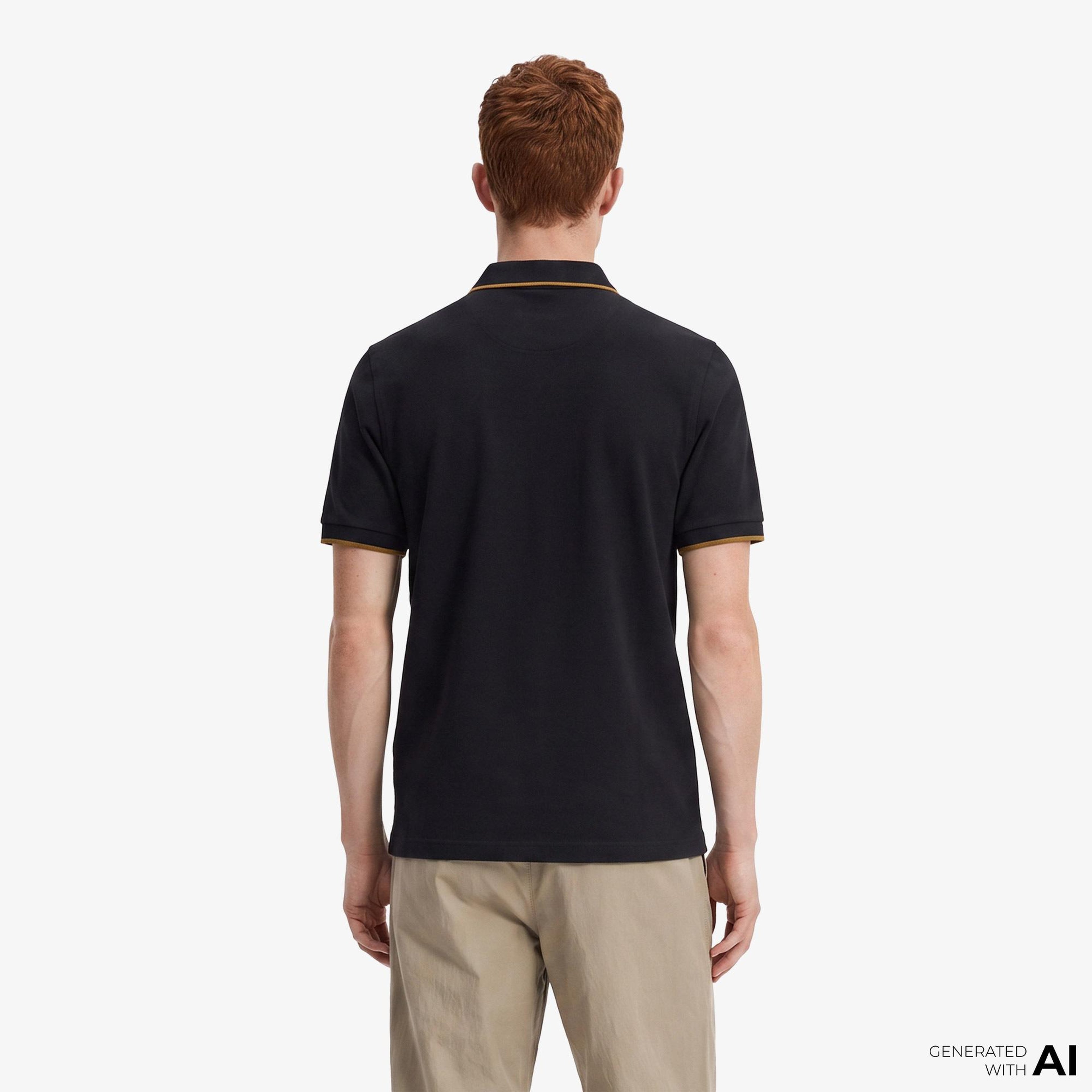 Fred Perry Crepe Pique Erkek Siyah Polo