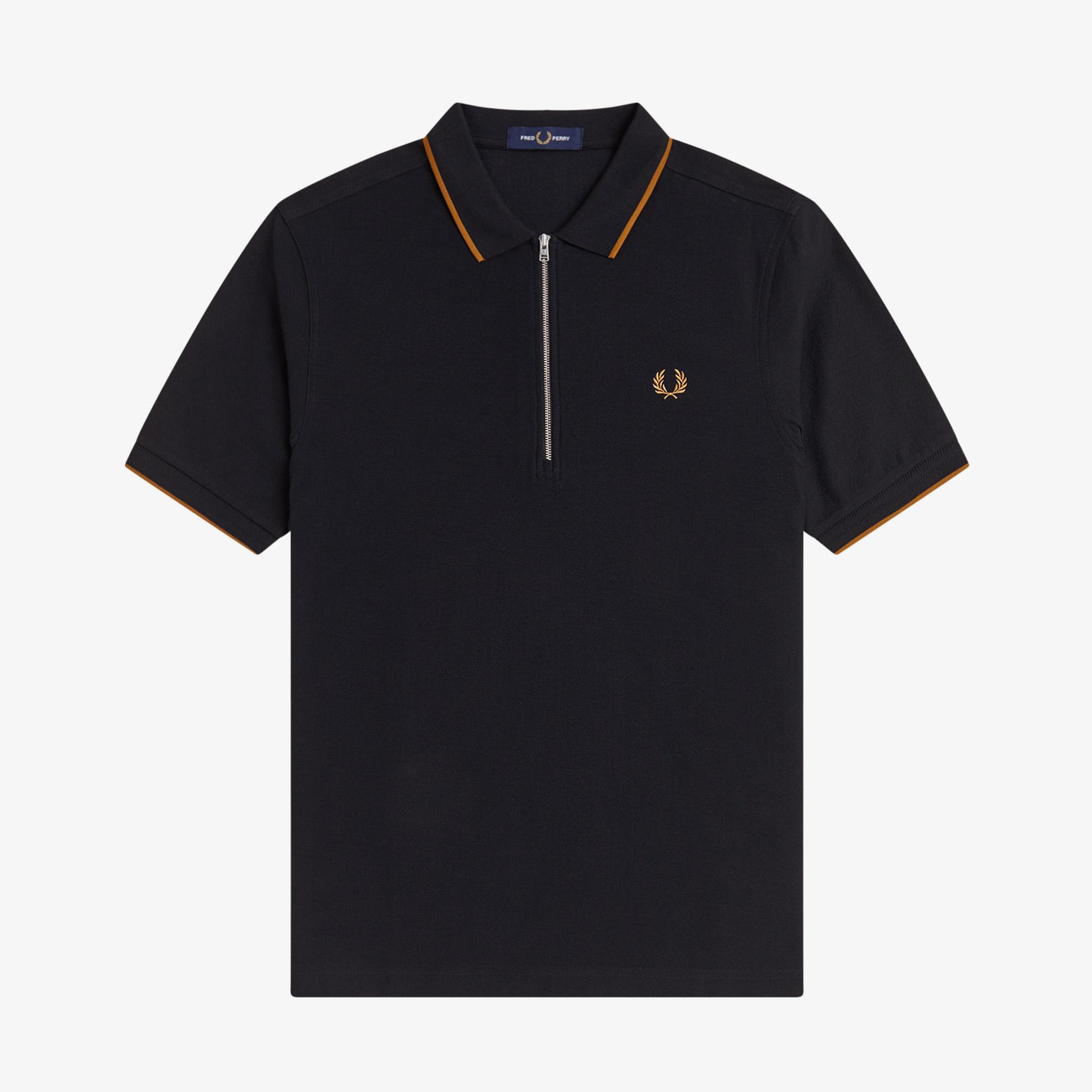 Fred Perry Crepe Pique Erkek Siyah Polo