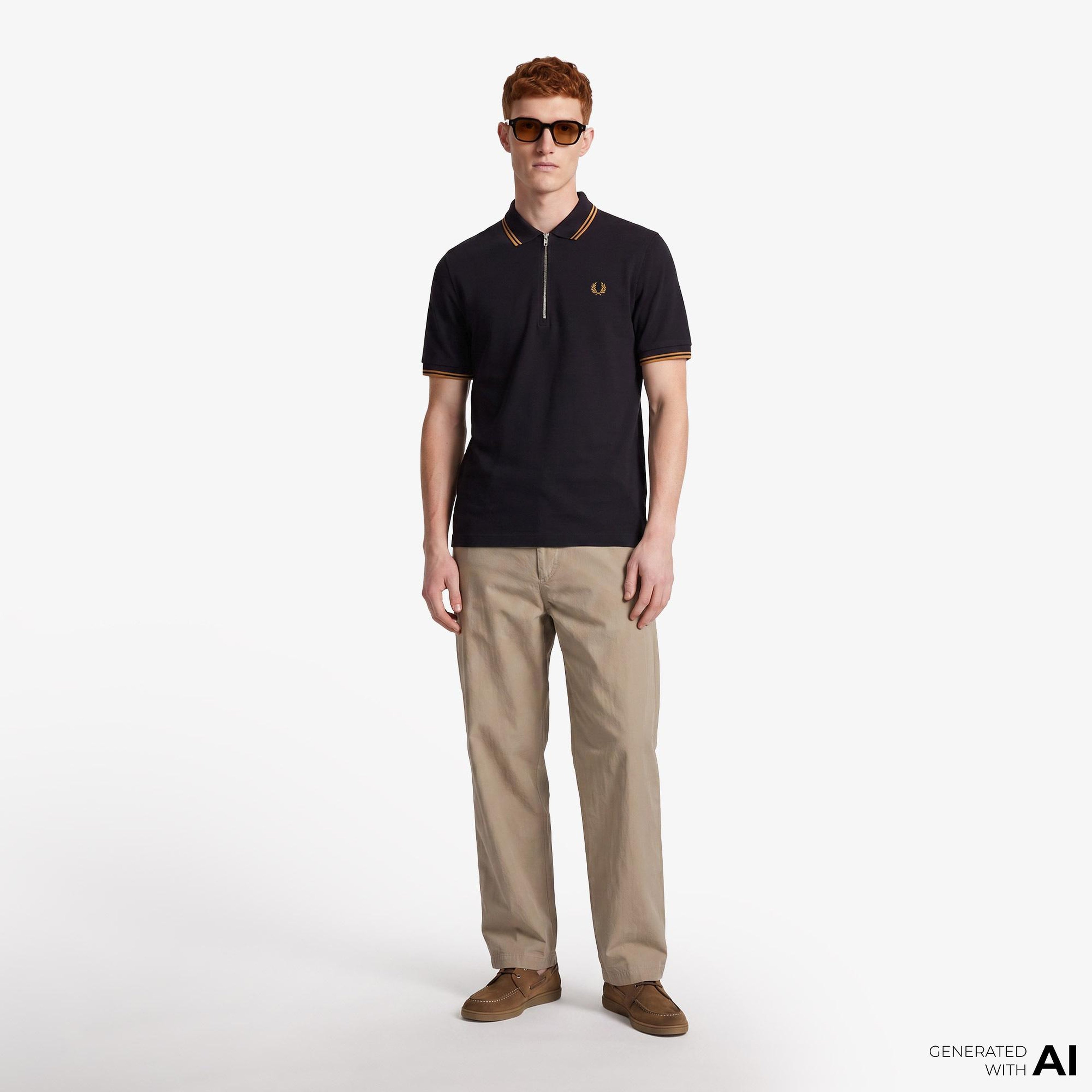 Fred Perry Crepe Pique Erkek Siyah Polo