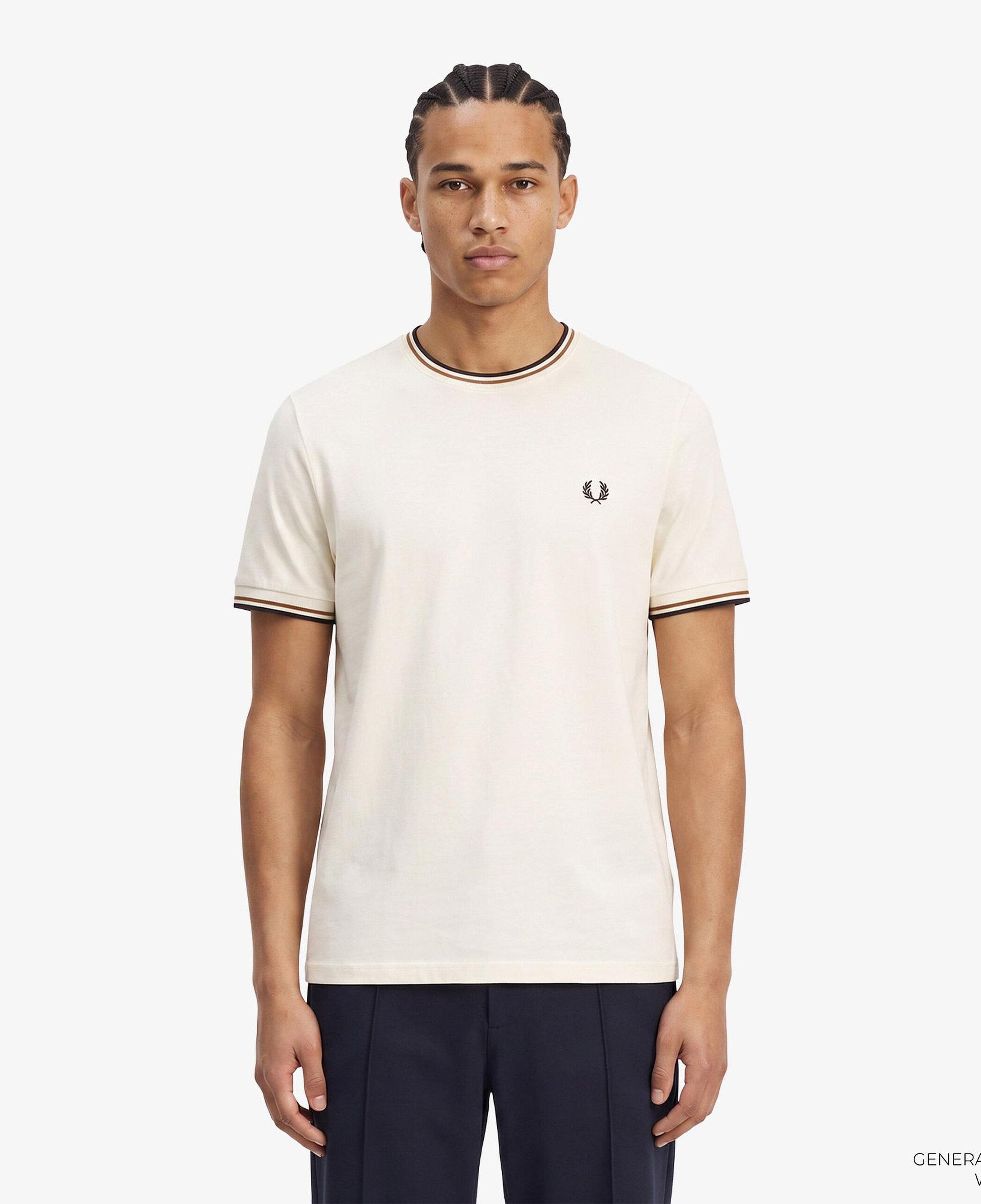 Fred Perry Twin Tipped Erkek Krem T-Shirt