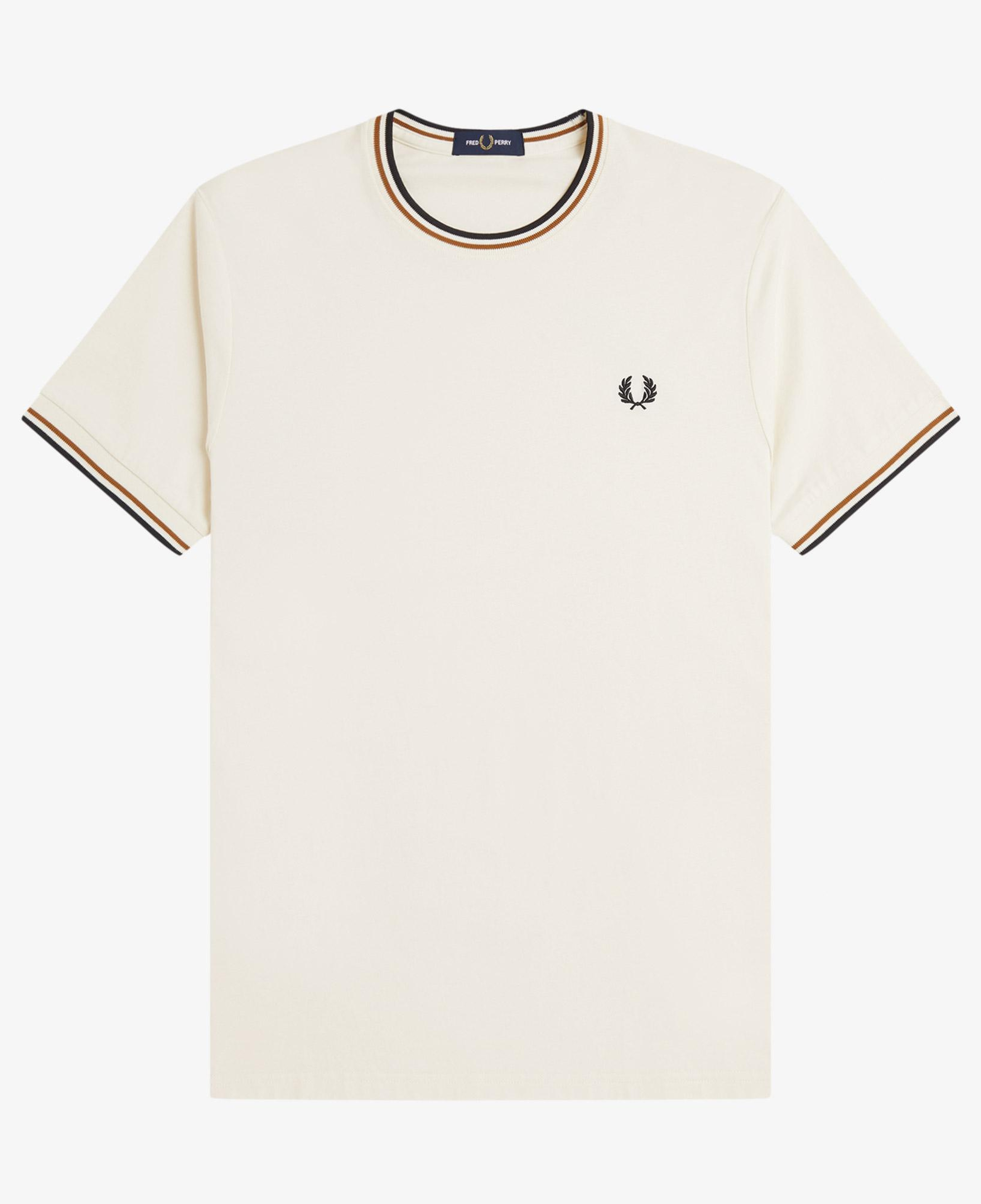 Fred Perry Twin Tipped Erkek Krem T-Shirt