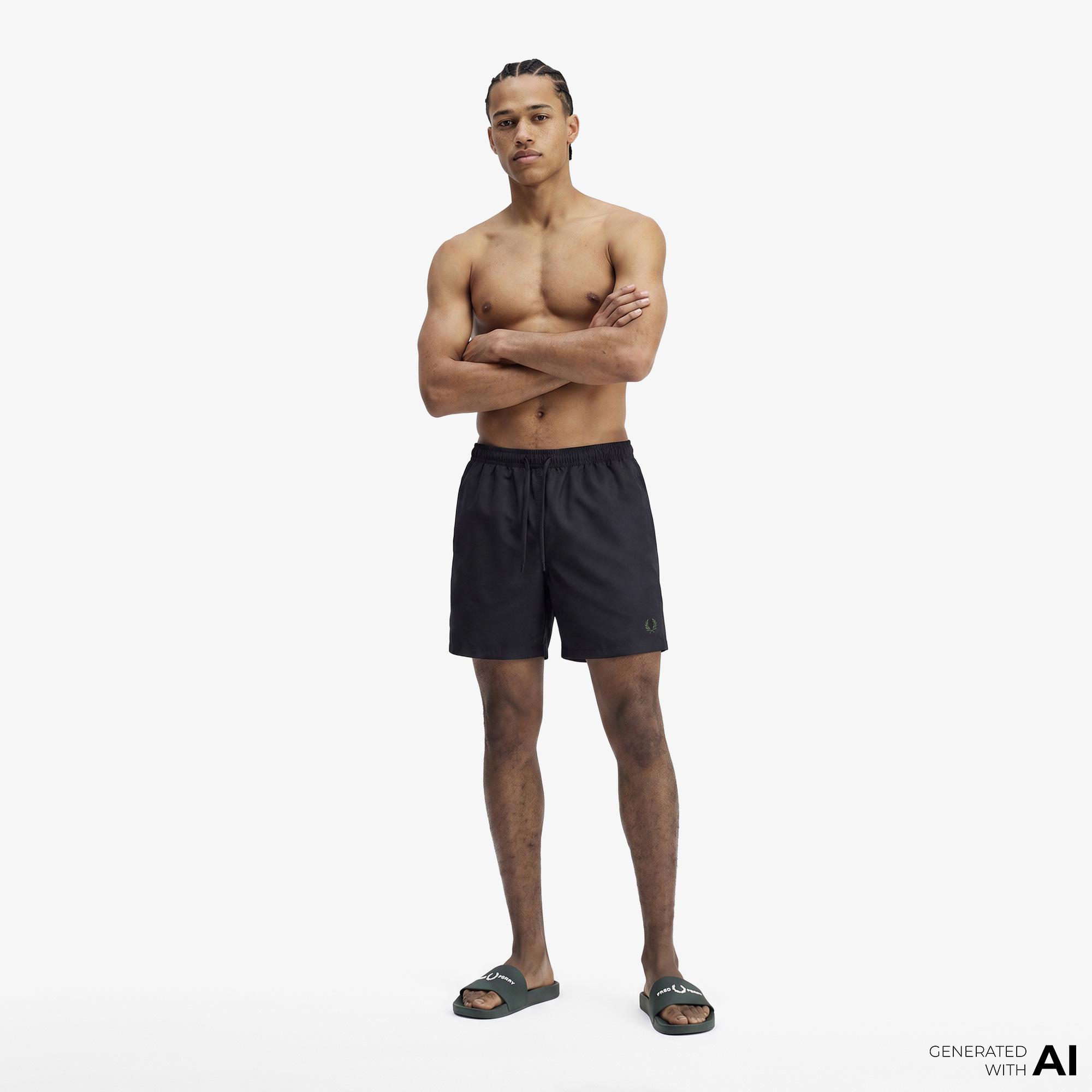 Fred Perry Erkek Siyah Deniz Şortu