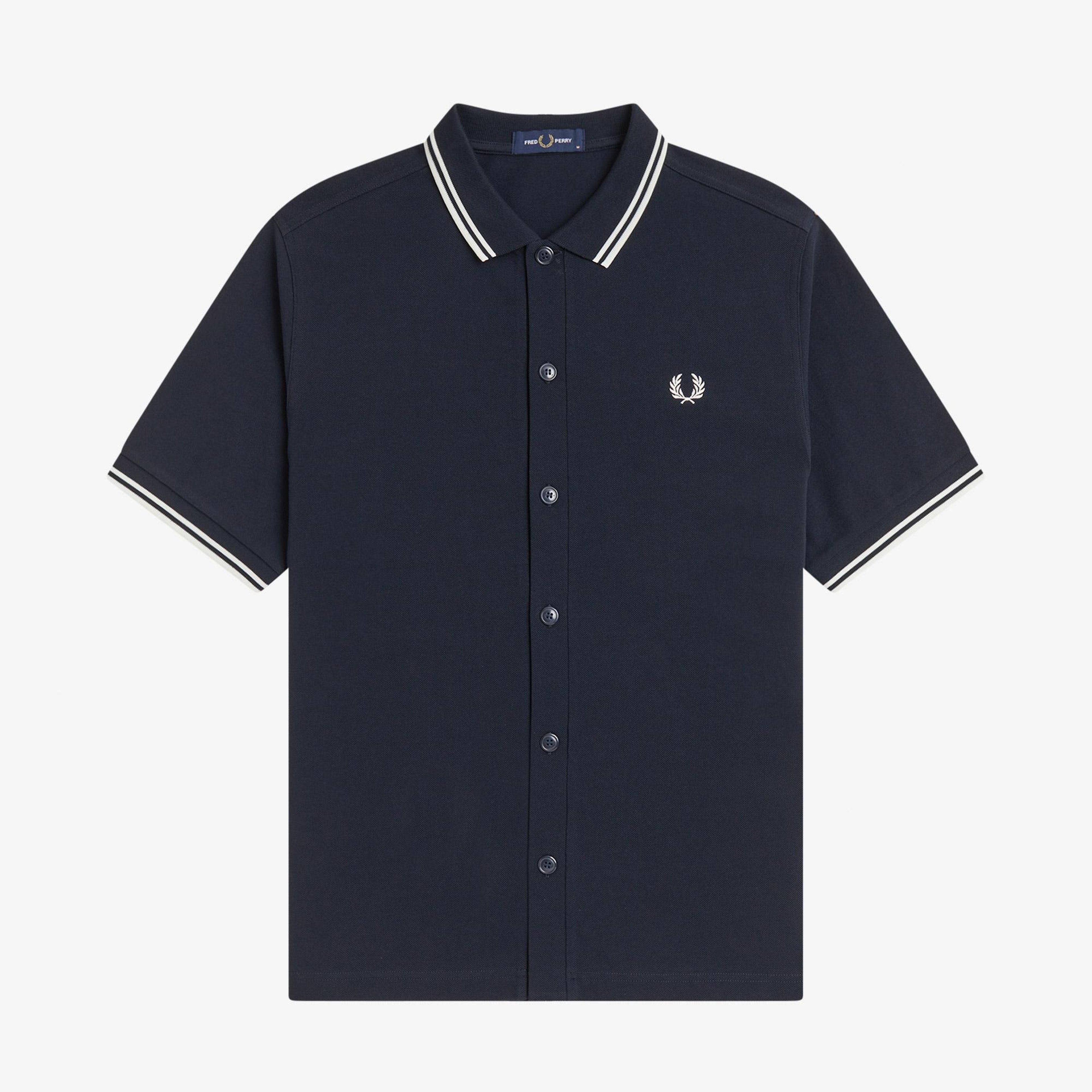 Fred Perry Button Through Erkek Lacivert Polo