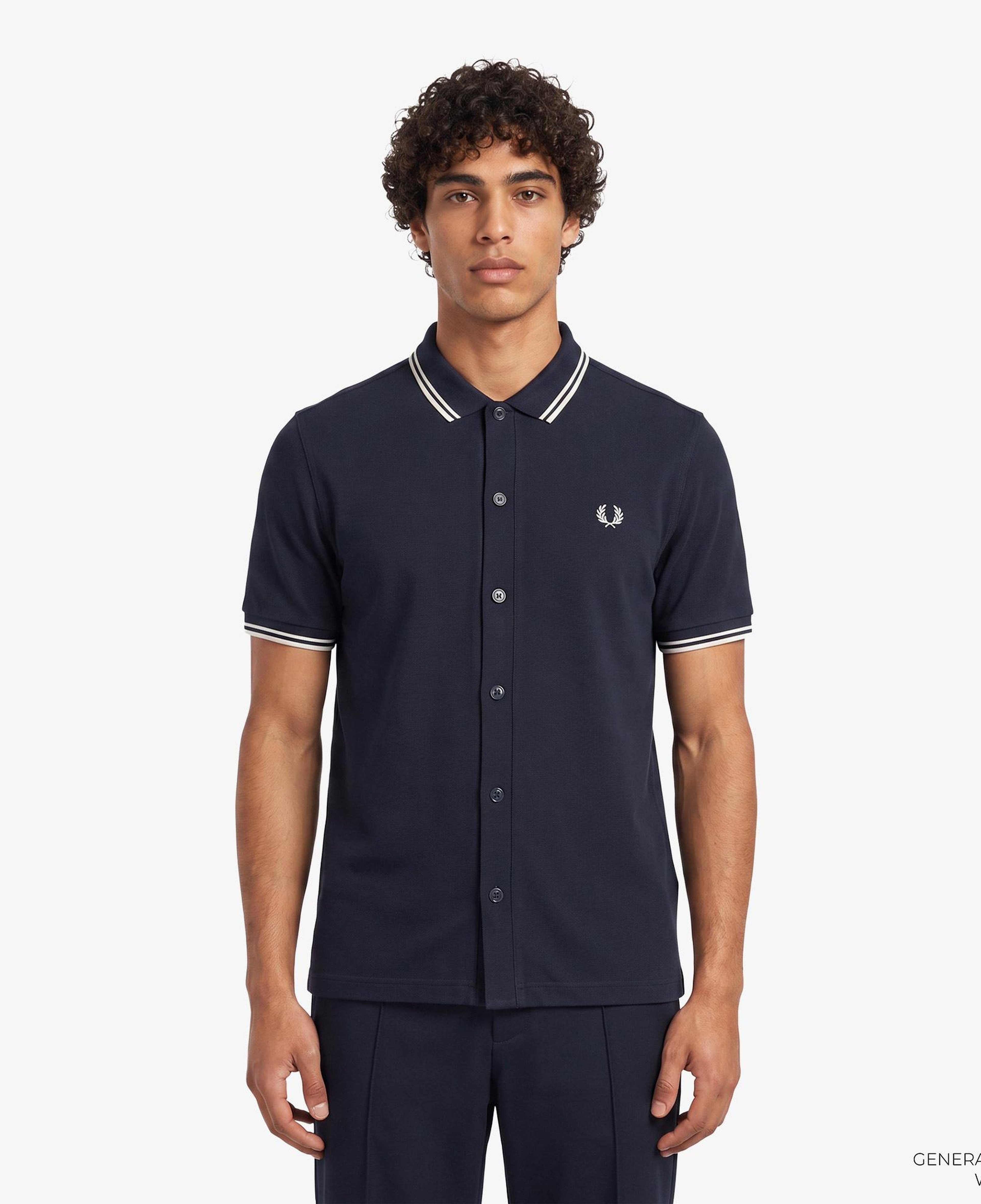 Fred Perry Button Through Erkek Lacivert Polo