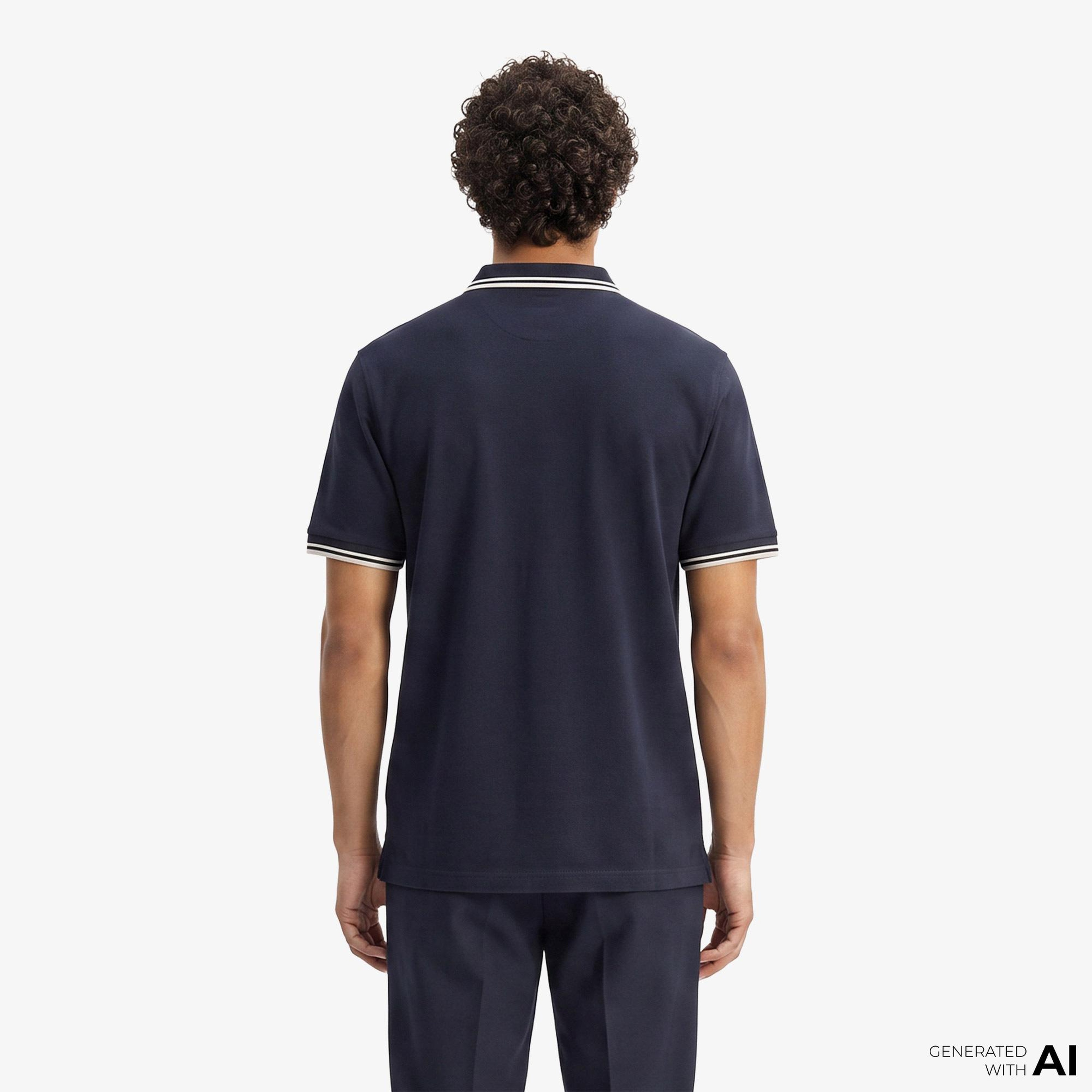 Fred Perry Button Through Erkek Lacivert Polo