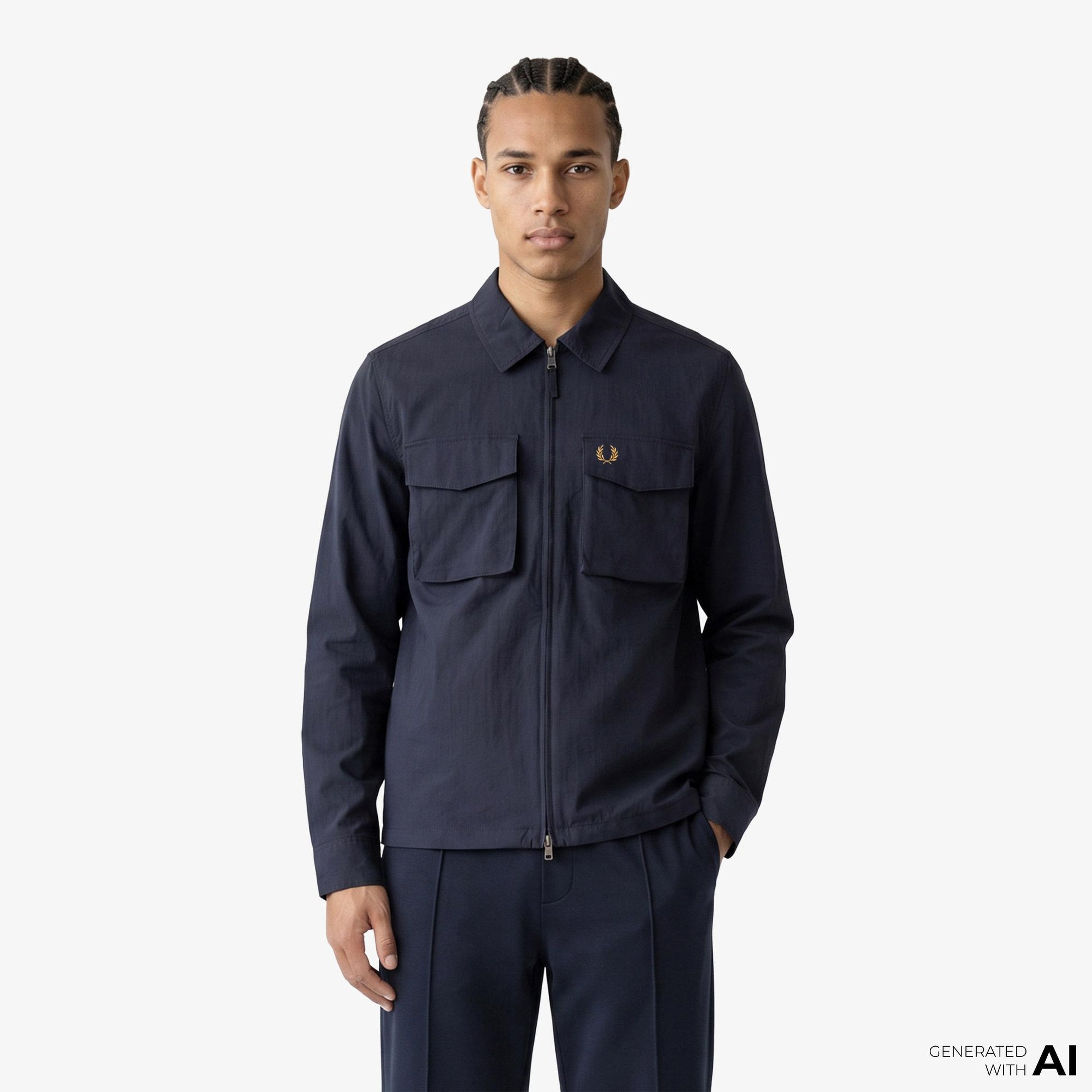 Fred Perry Ripstop Pocket Erkek Lacivert Gömlek