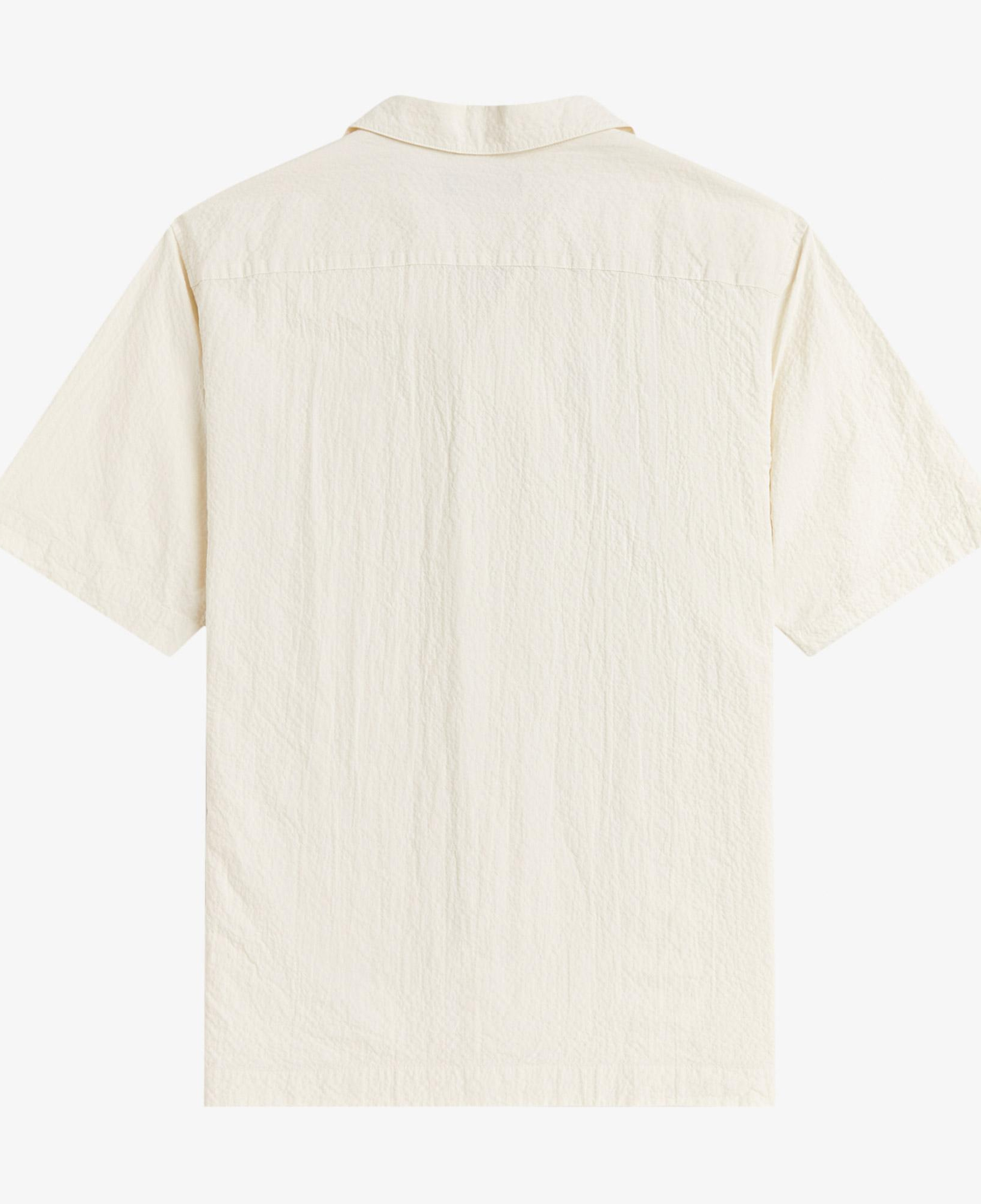 Fred Perry Seersucker Revere Collar Erkek Krem Gömlek