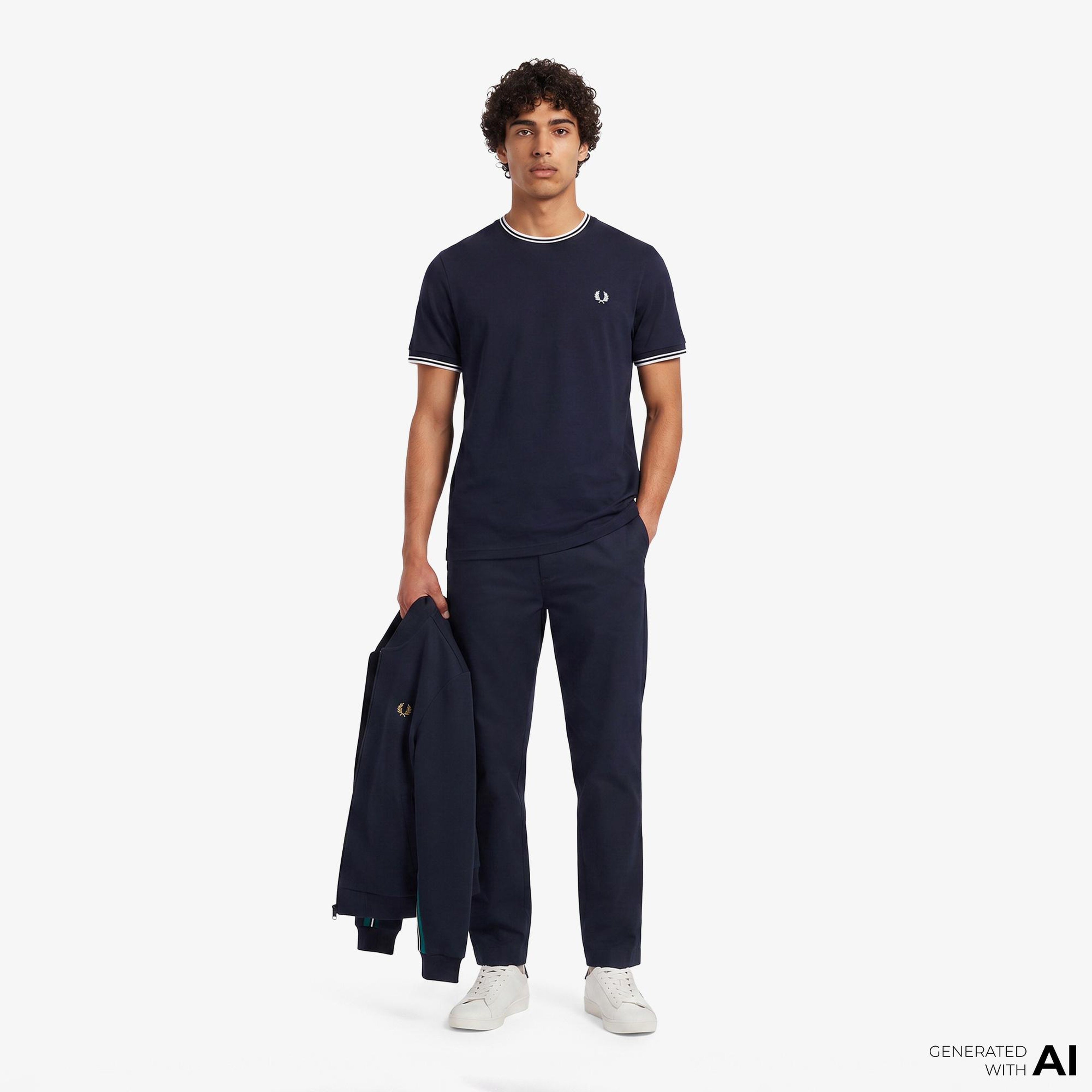 Fred Perry Twin Tipped Erkek Lacivert T-Shirt