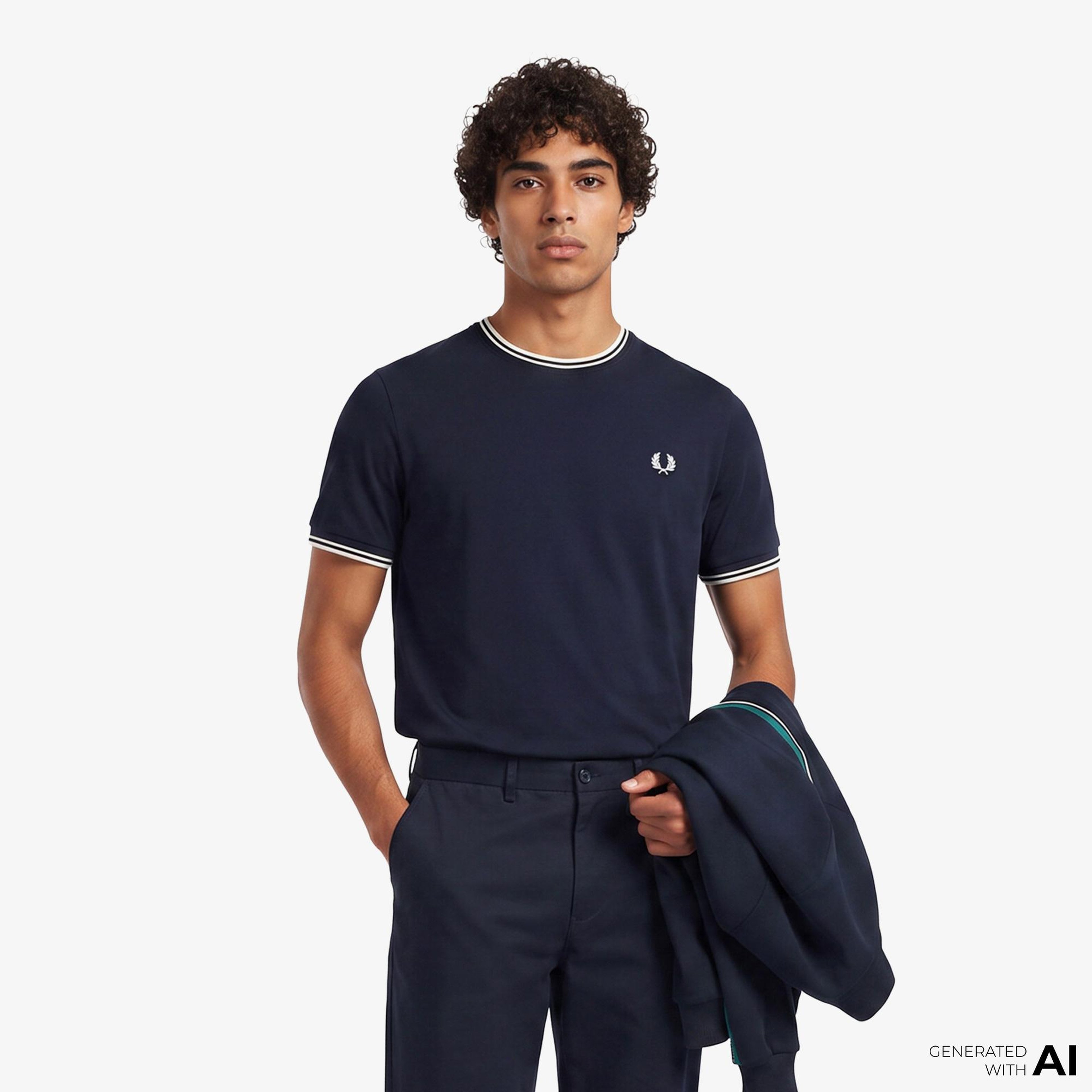 Fred Perry Twin Tipped Erkek Lacivert T-Shirt