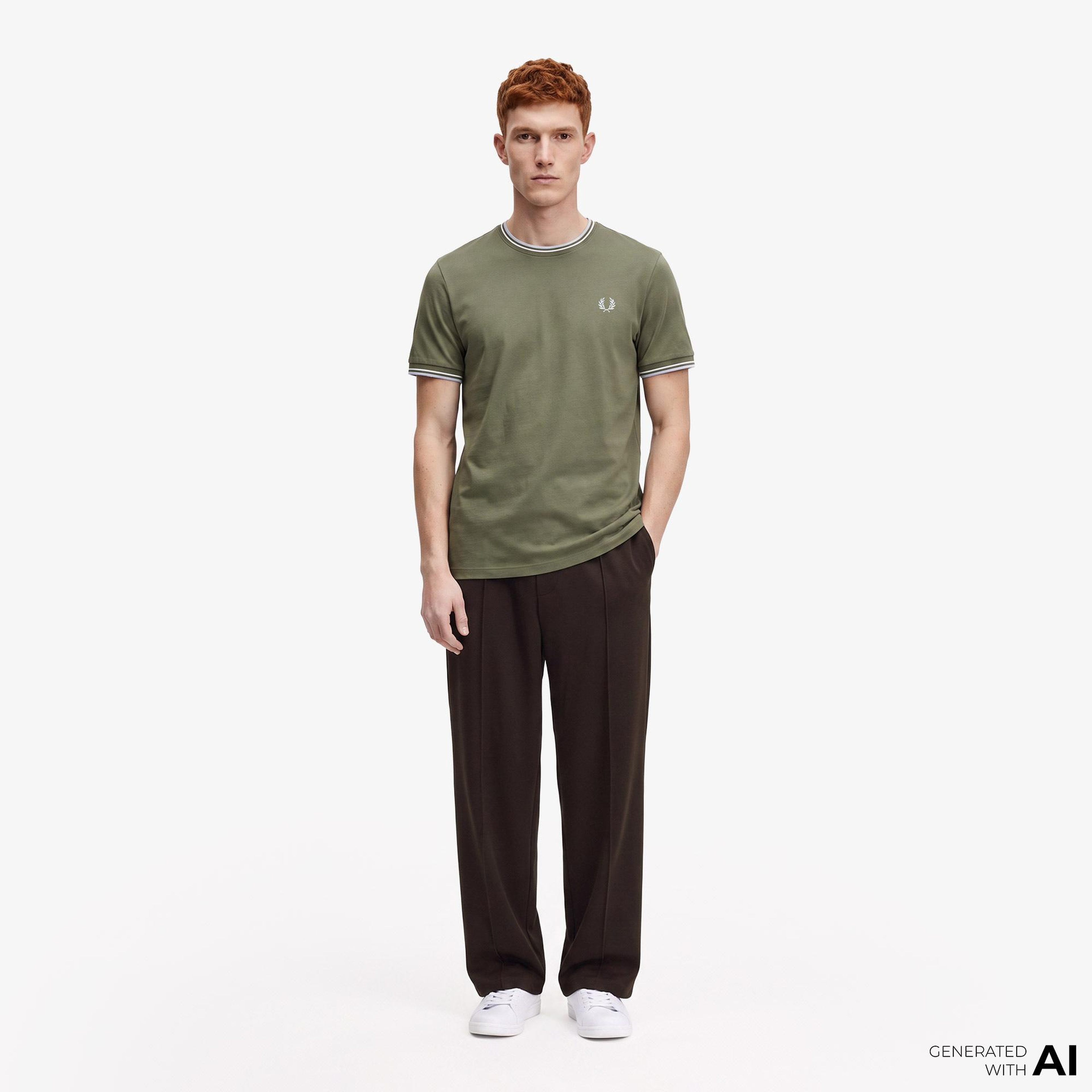 Fred Perry Twin Tipped Erkek Yeşil T-Shirt