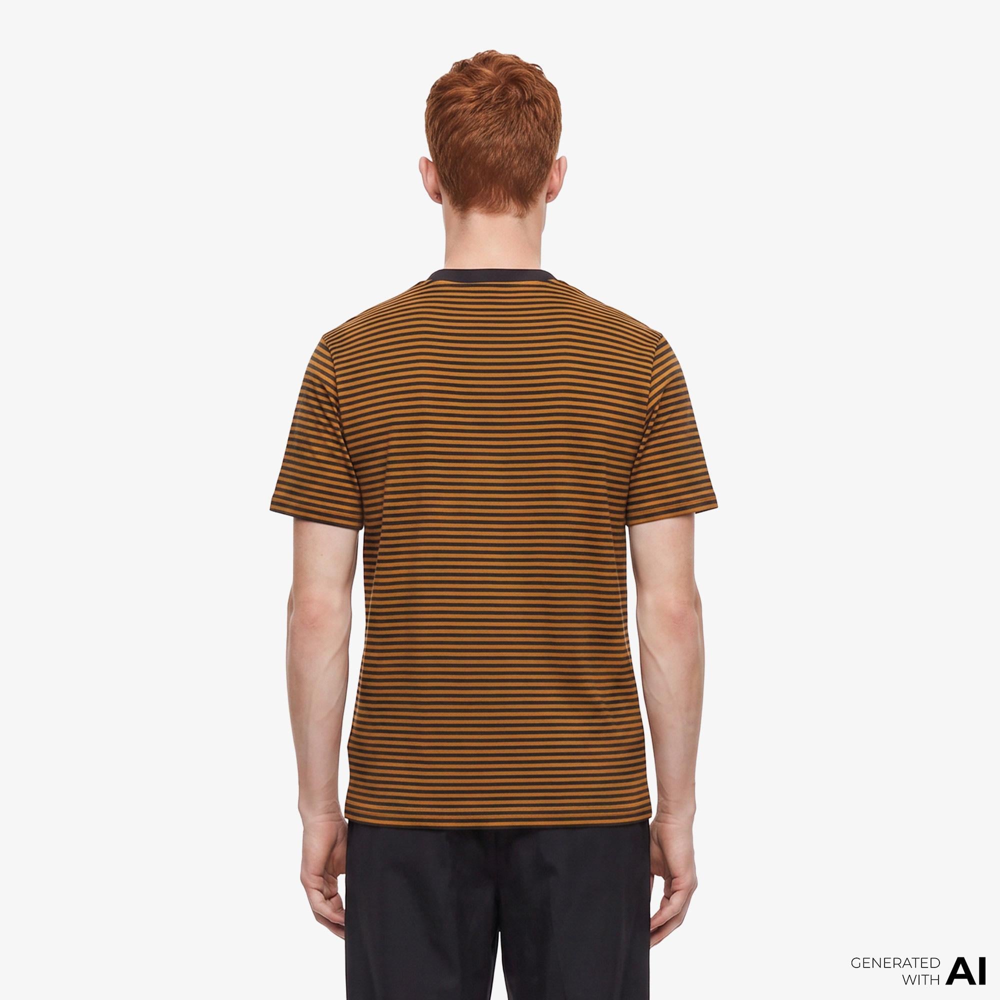 Fred Perry Fine Stripe Heavy Weight Erkek Siyah T-Shirt