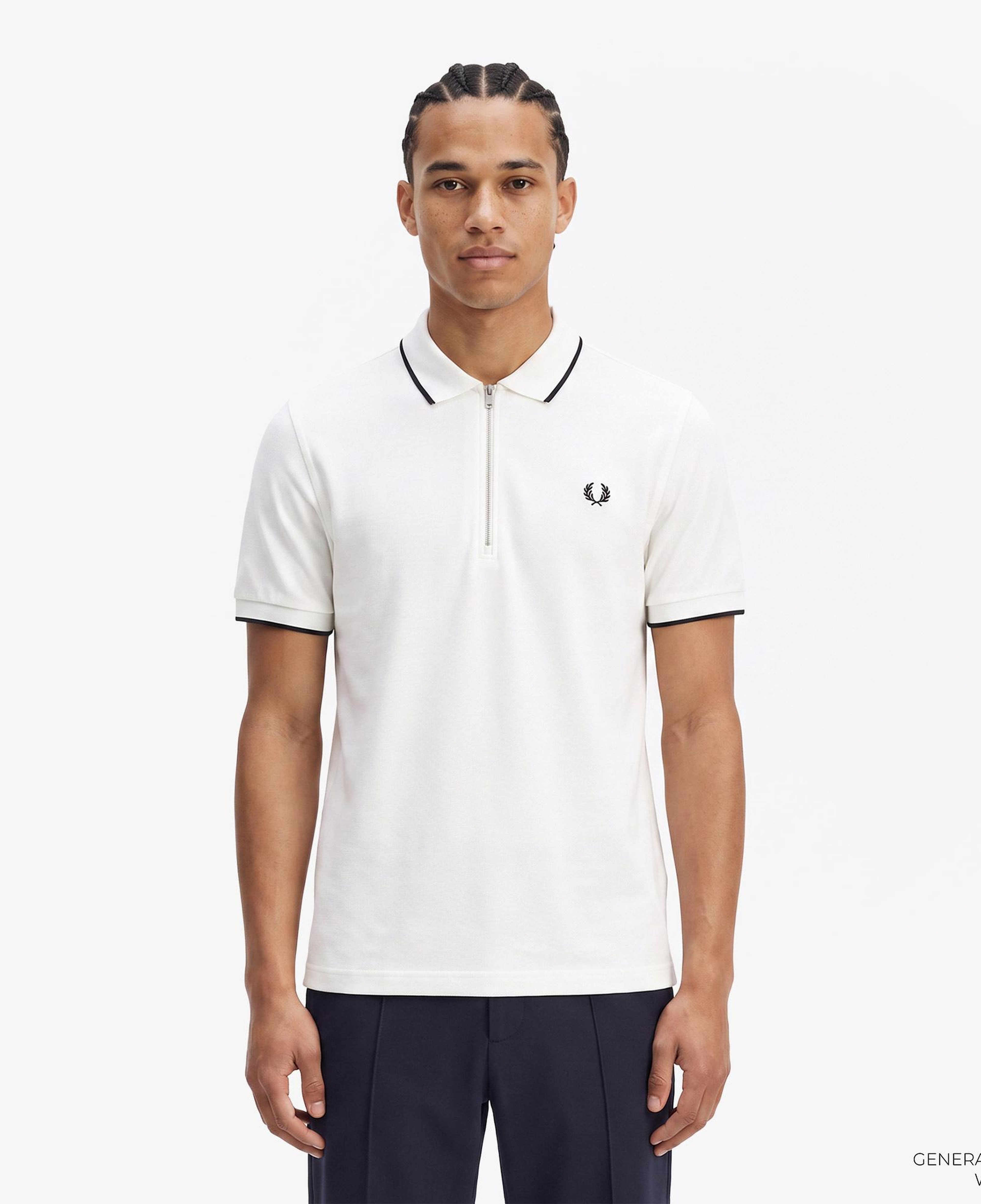 Fred Perry Crepe Pique Erkek Beyaz Polo