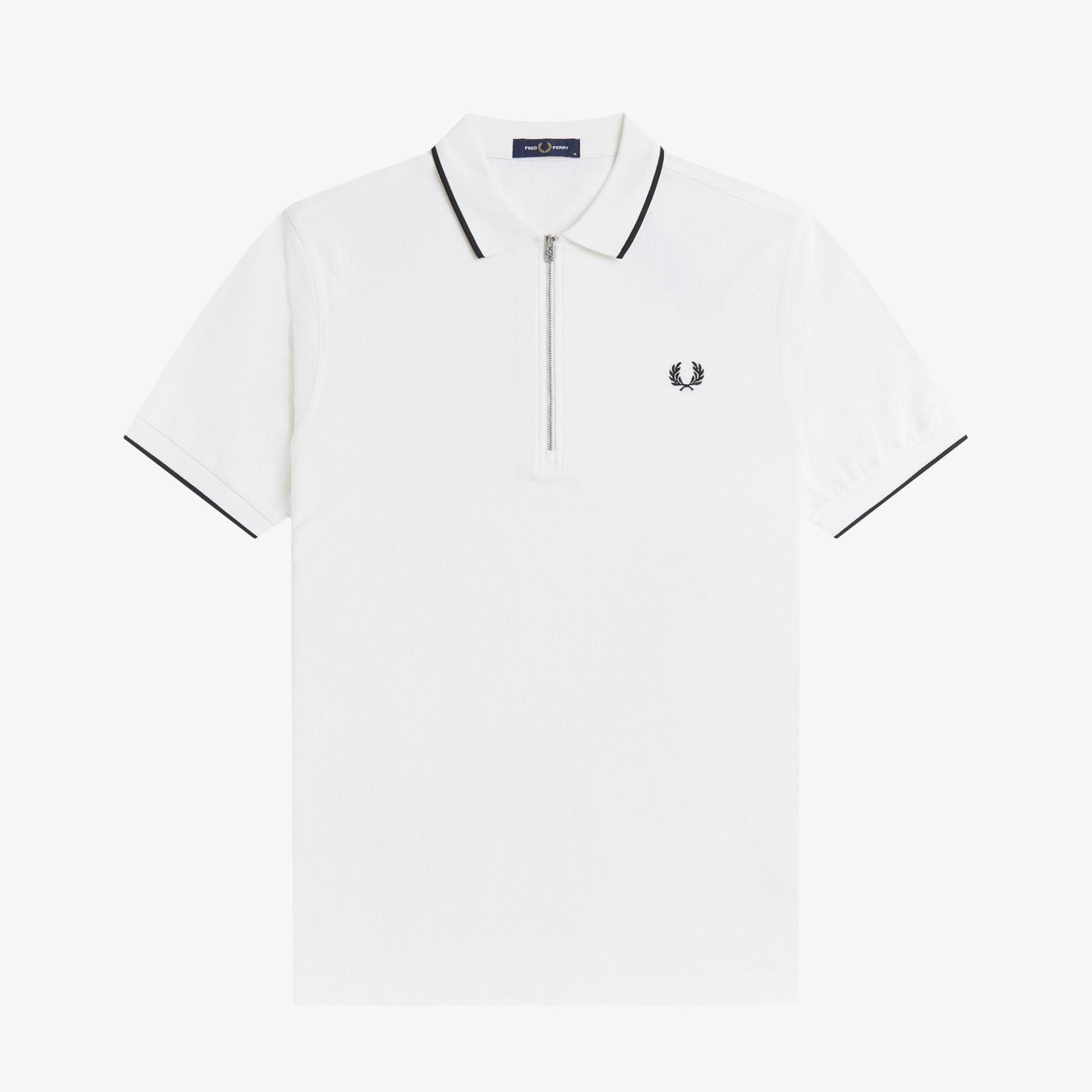 Fred Perry Crepe Pique Erkek Beyaz Polo