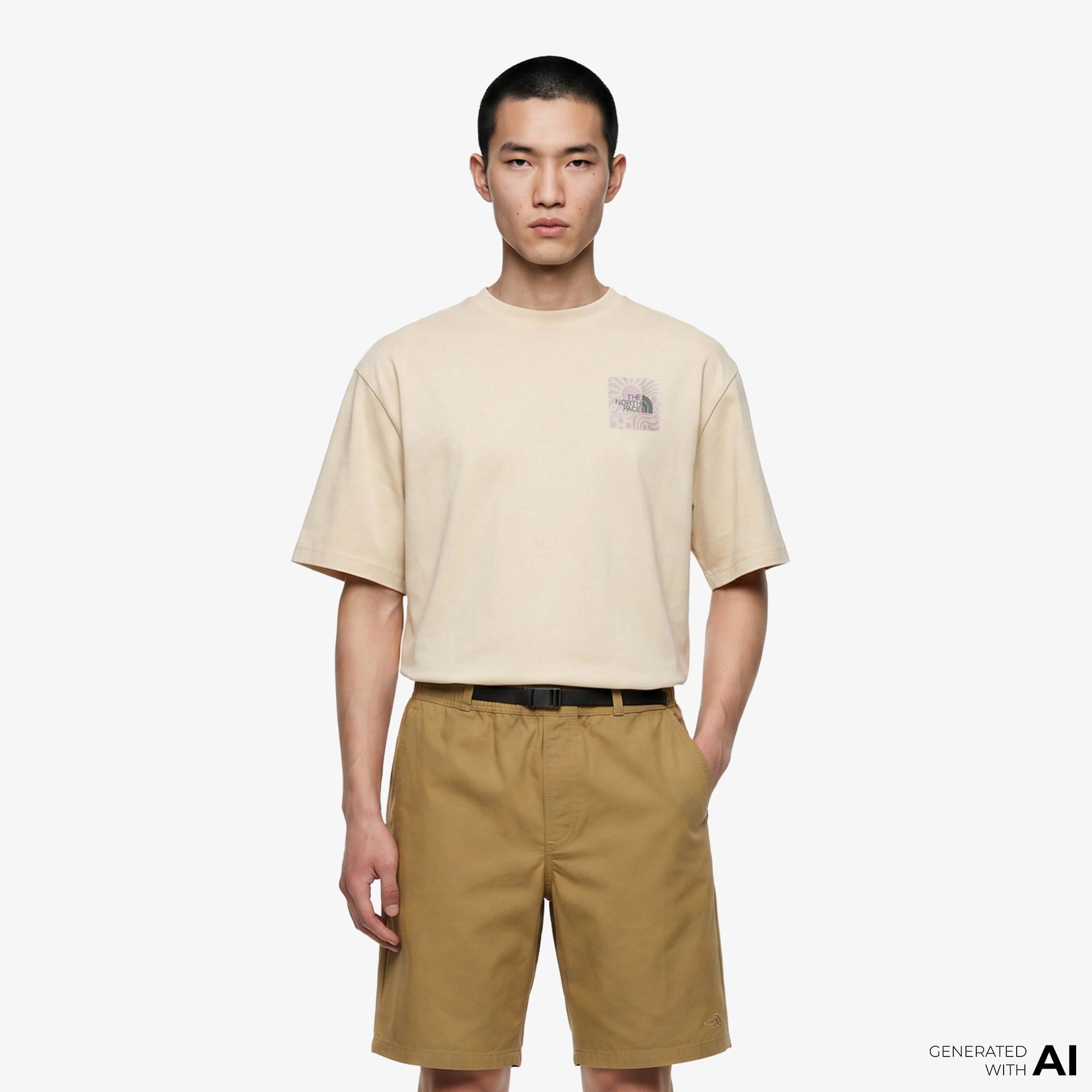 The North Face Sun Oversize Erkek Bej T-Shirt