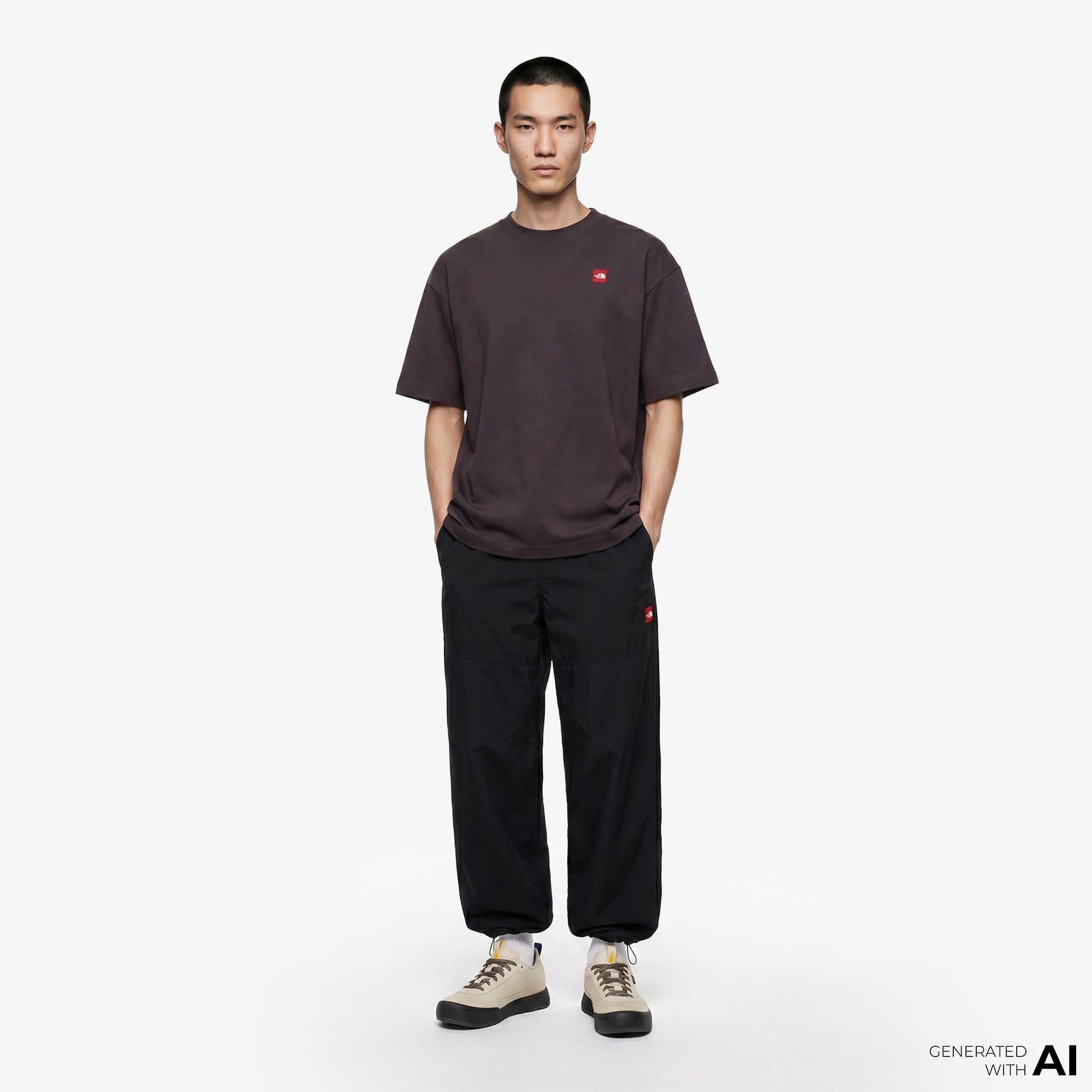 The North Face Red Box Nylon Belted Erkek Siyah Pantolon