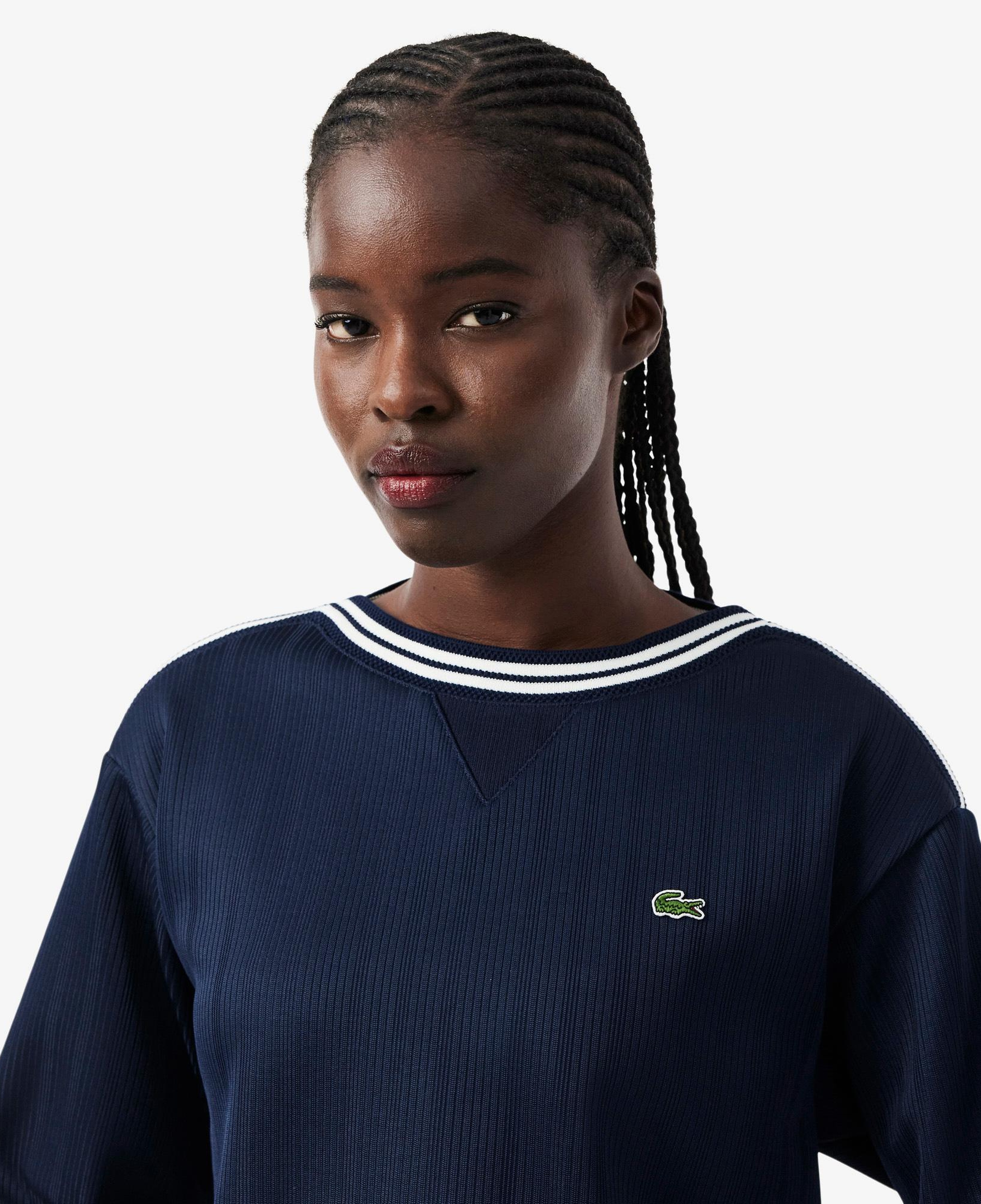Kadın Relaxed Fit Bisiklet Yaka Lacivert Sweatshirt