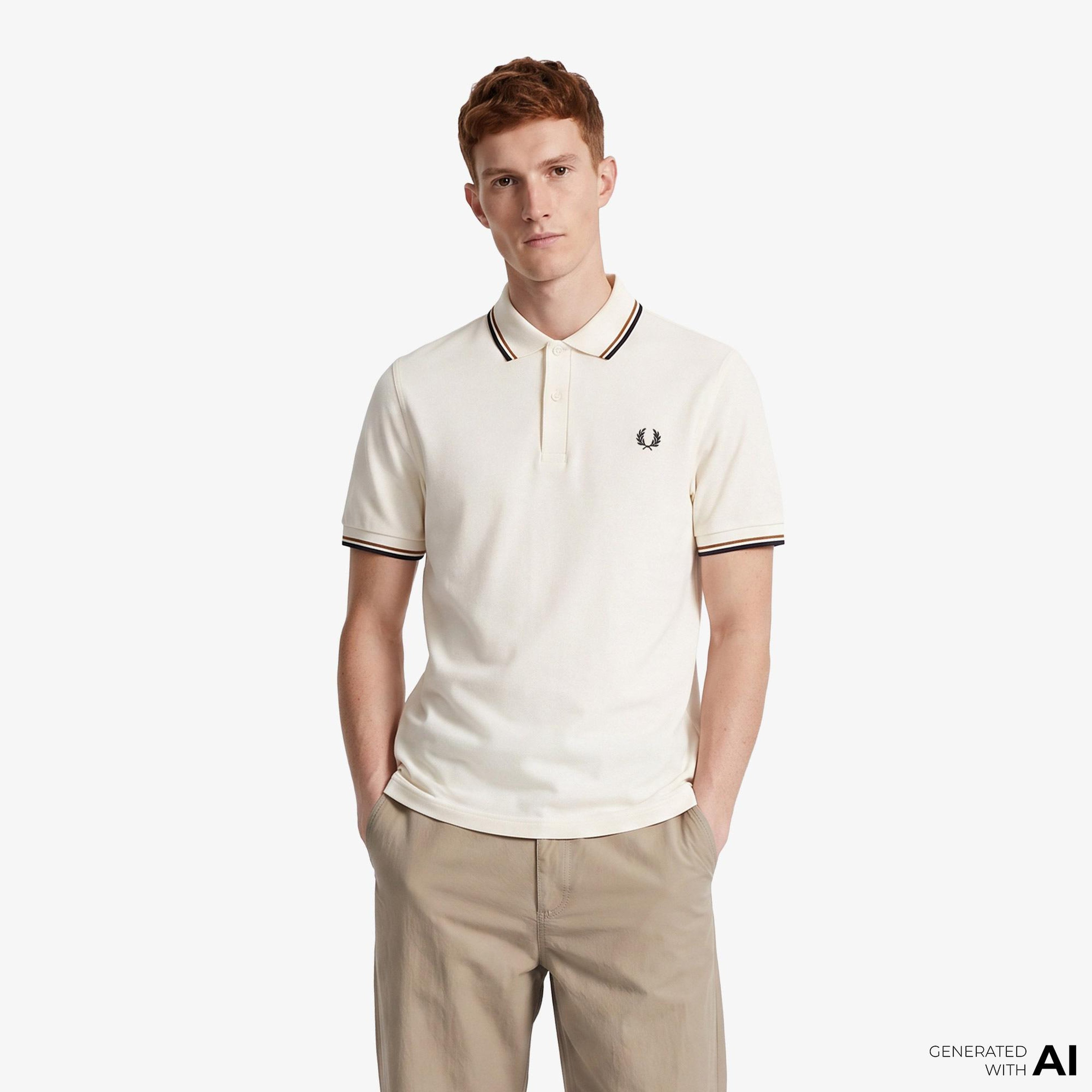 Fred Perry Erkek Krem Rengi Polo