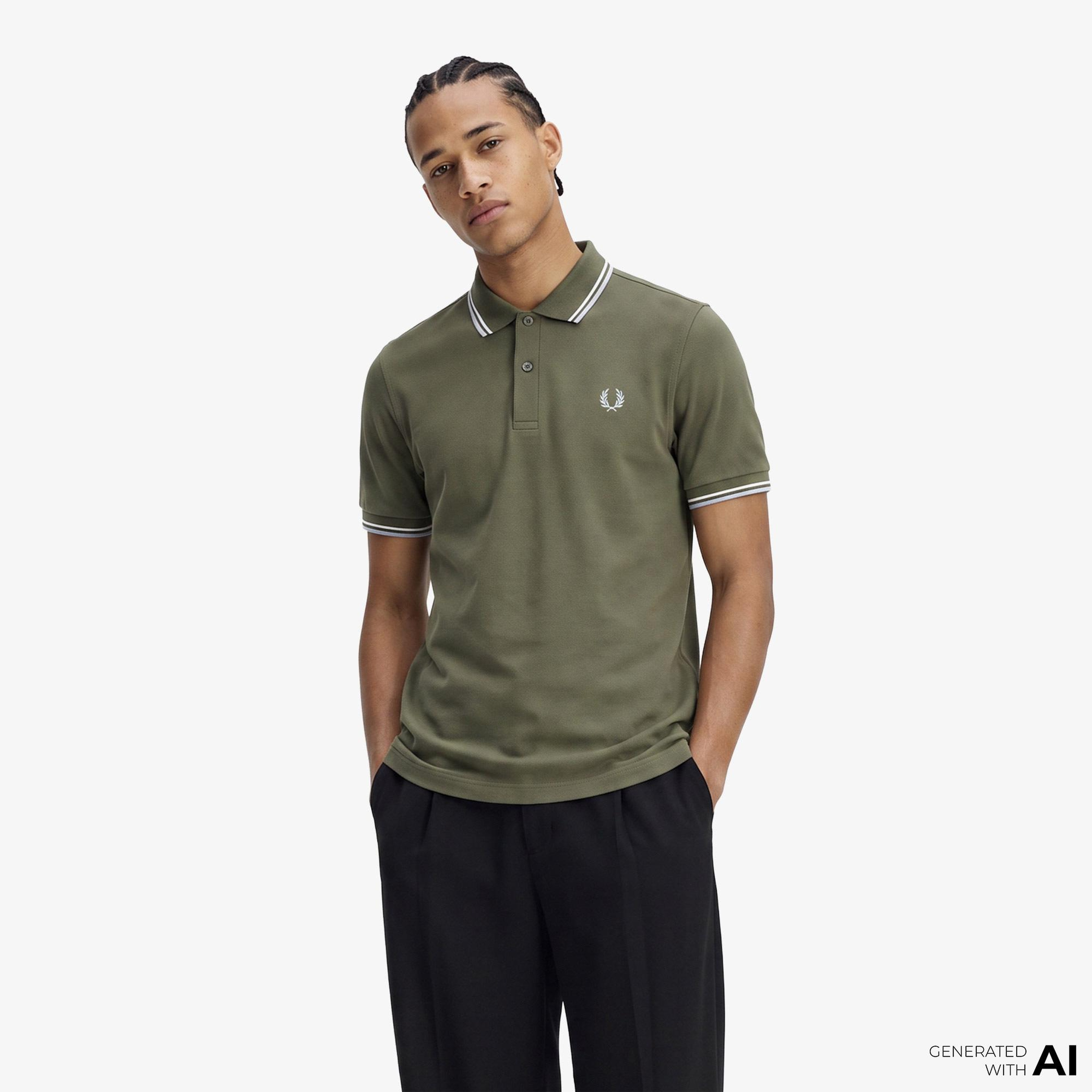 Fred Perry Erkek Yeşil Polo