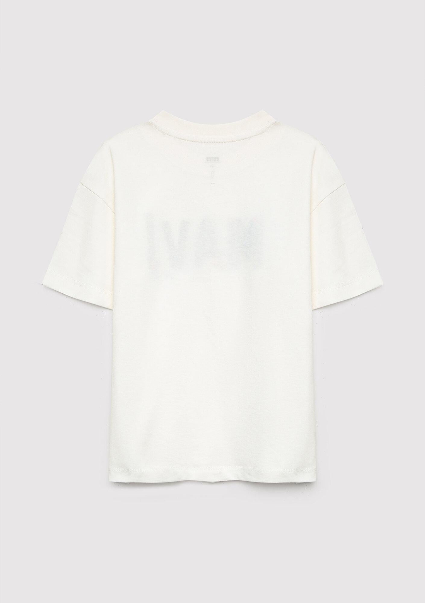 Mavi Mavi Logo Baskılı Ekru Tişört Loose Fit / Bol Rahat Kesim 7610484-80194